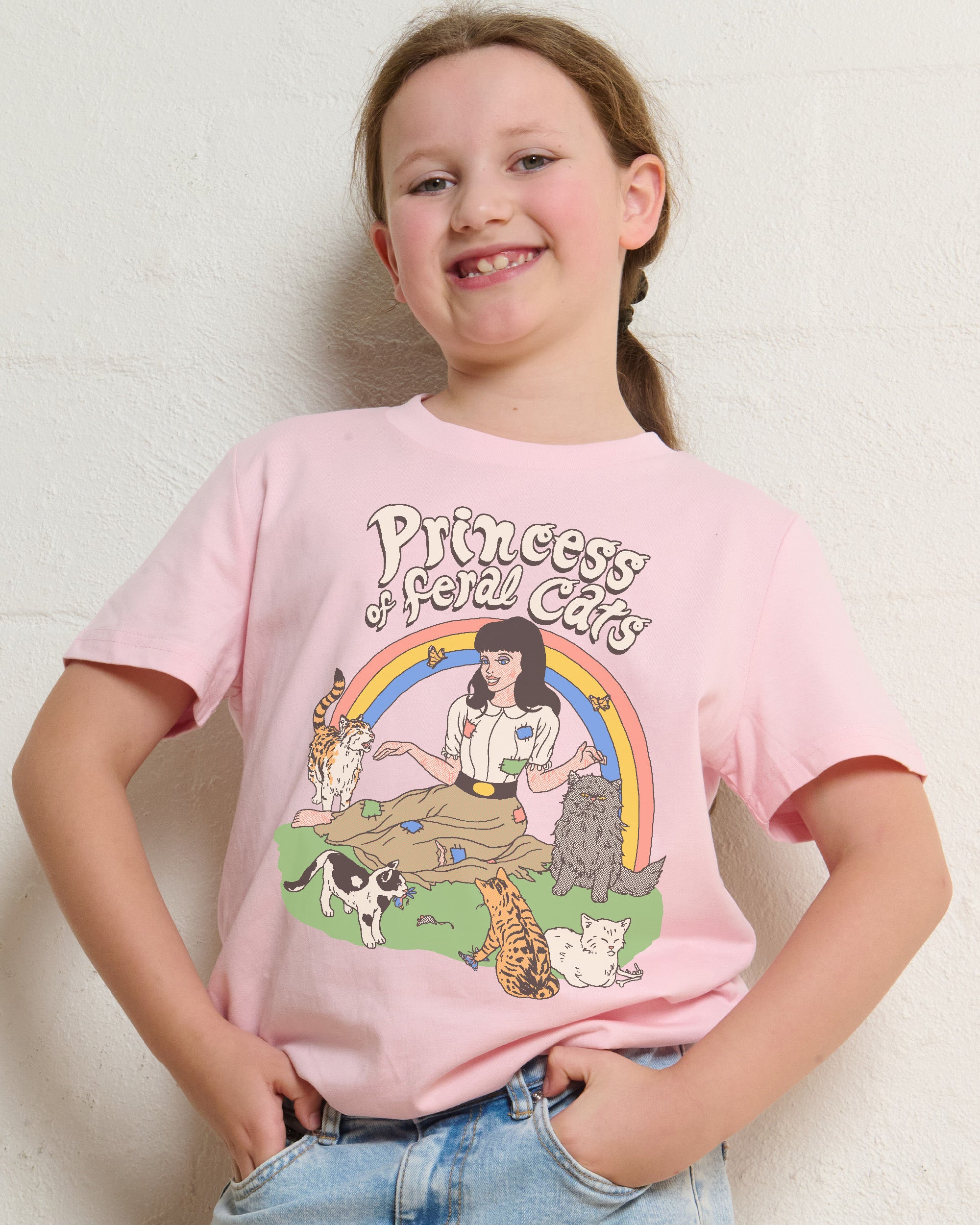 Princess of Feral Cats Pink Kids T-Shirt