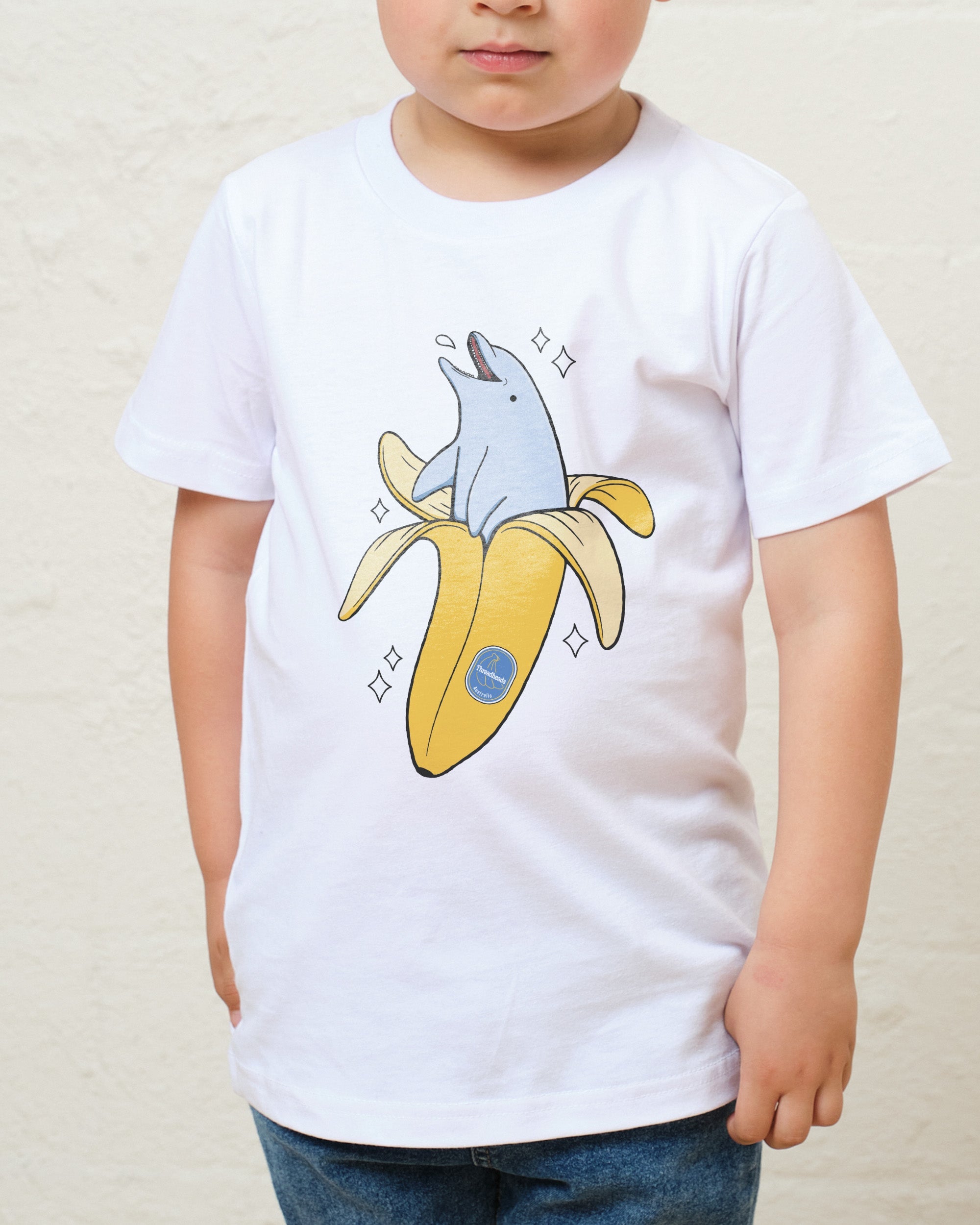 Banana Dolphin Kids T-Shirt Australia Online White