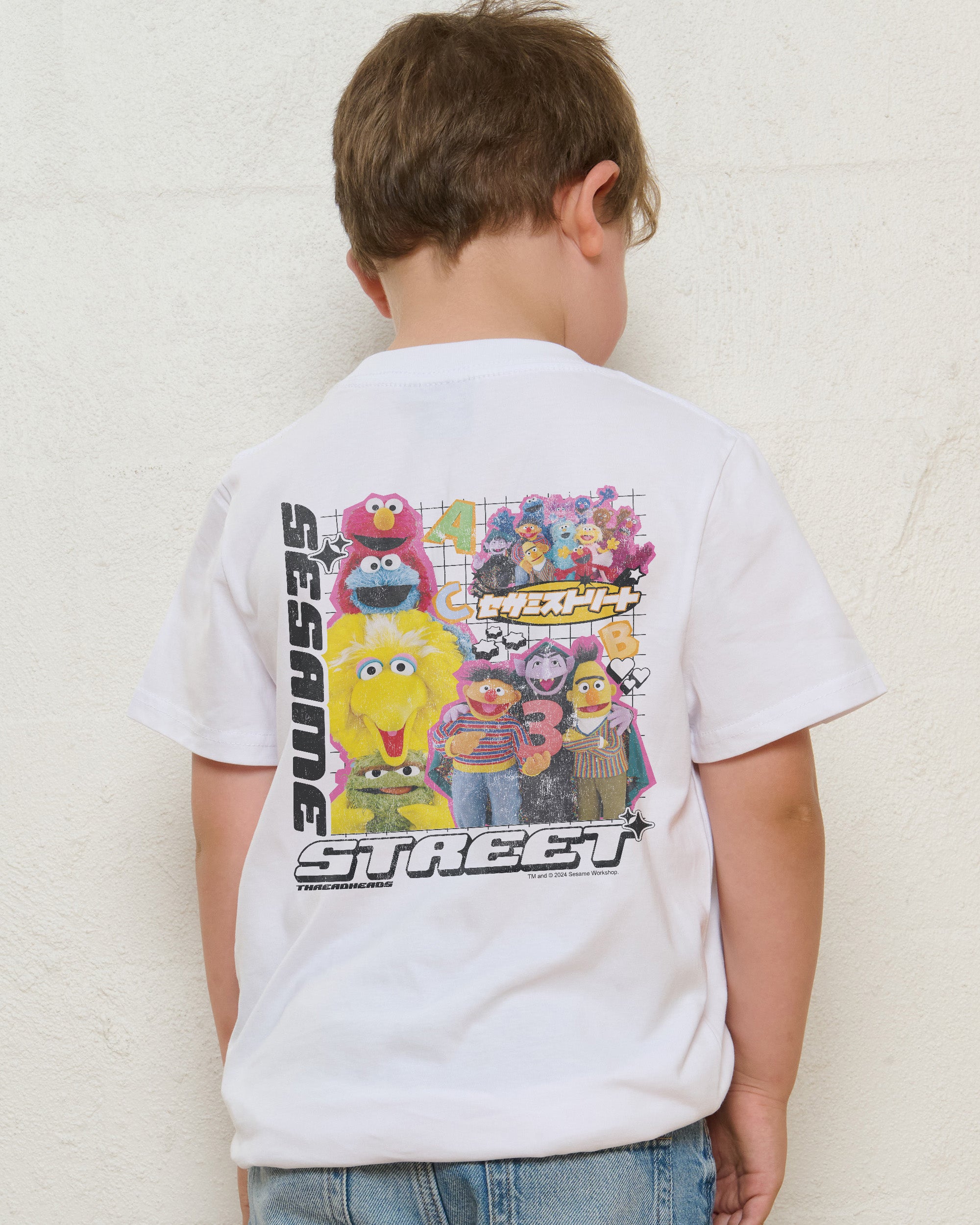 Y2K Sesame Street White Kids T-Shirt