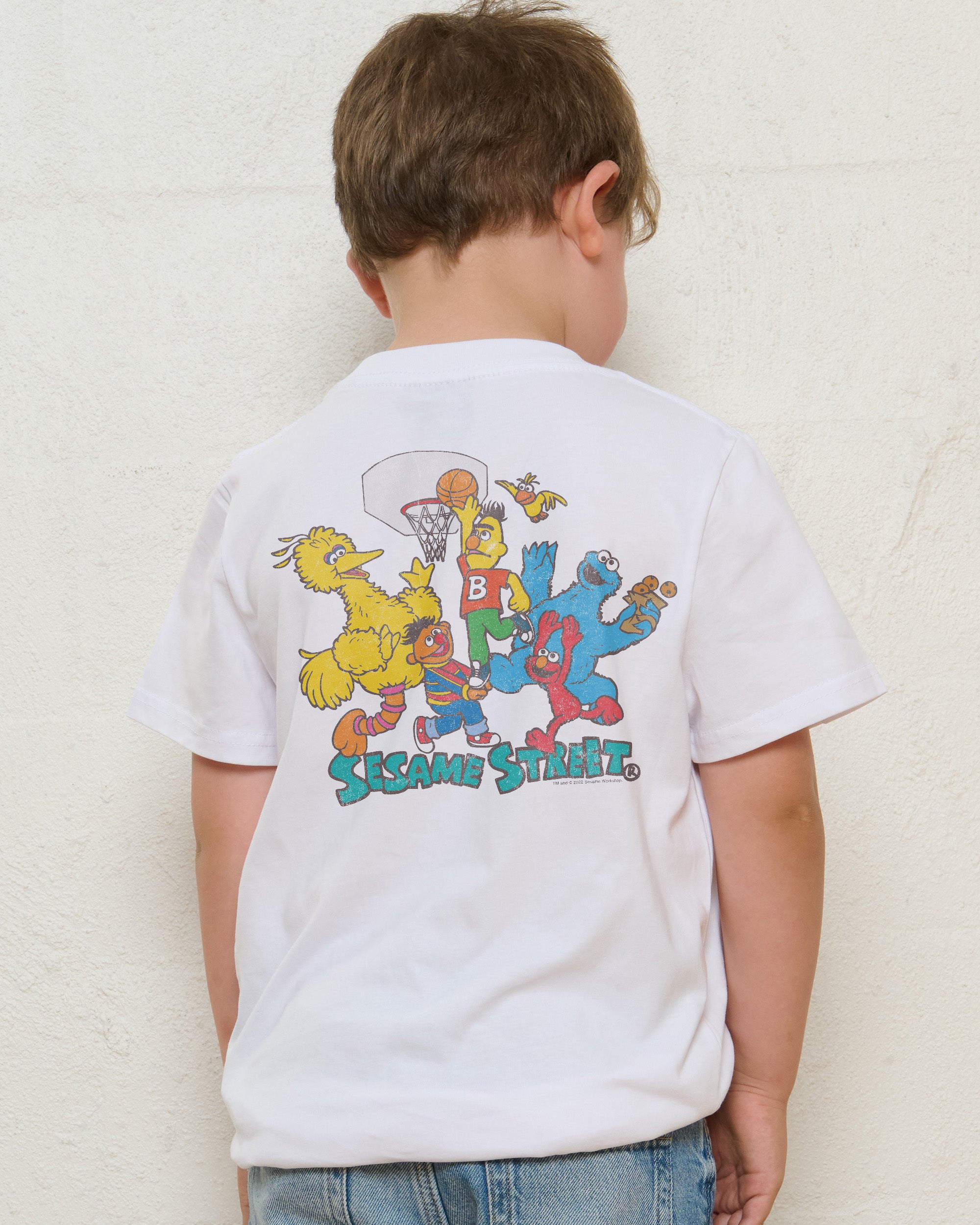 Sesame Street Hoops White Kids T-Shirt