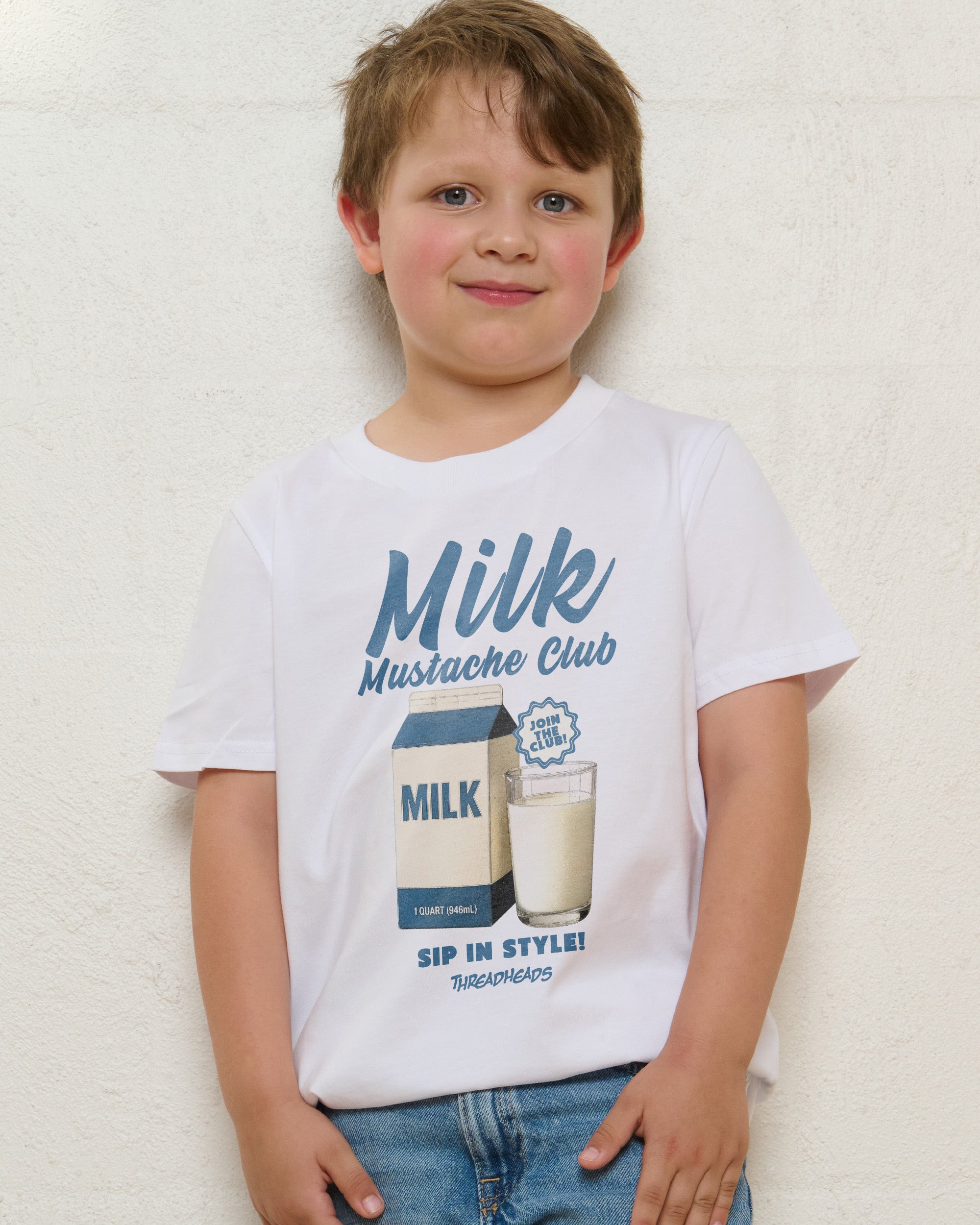 Milk Mustache Club White Kids T-Shirt