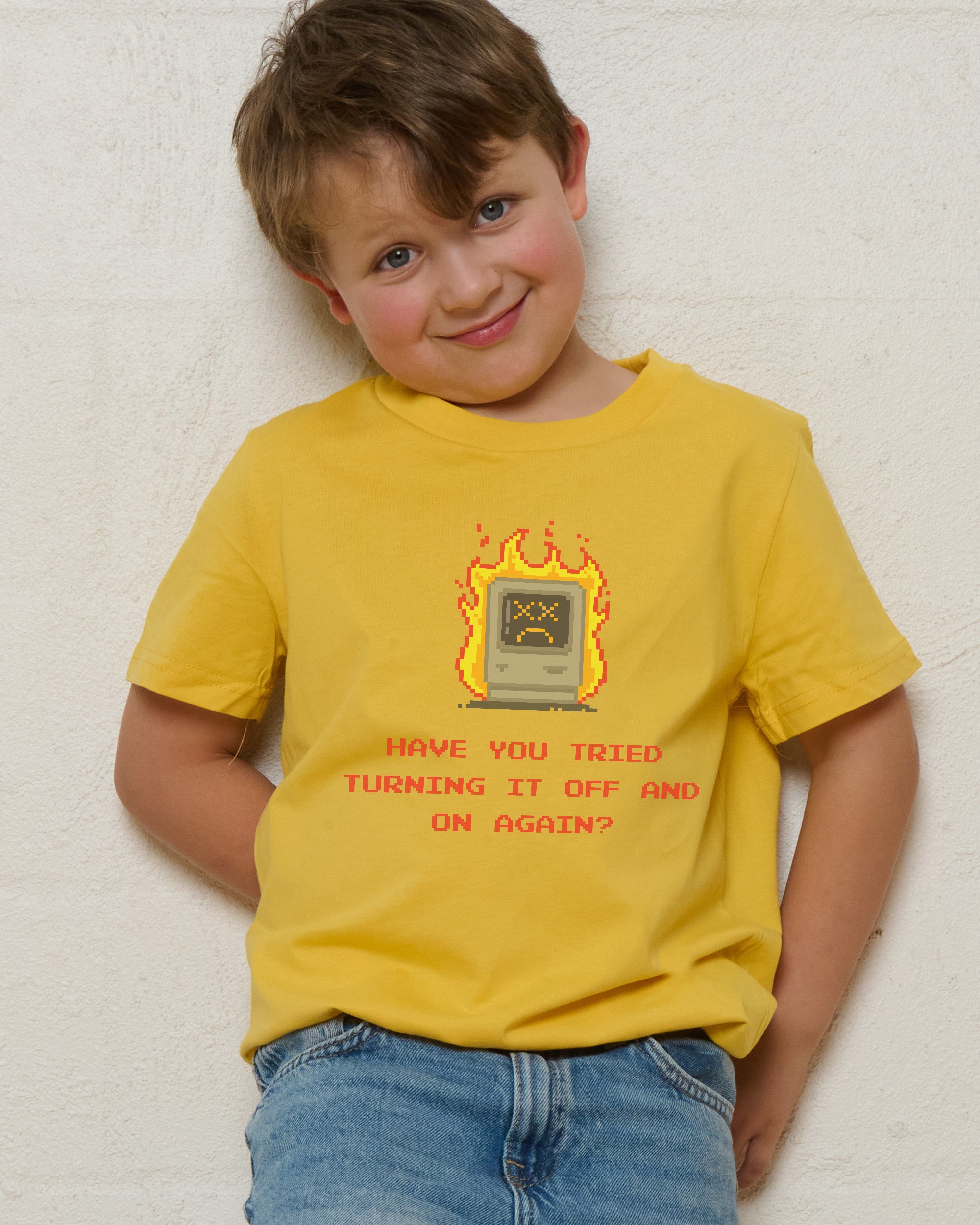 Off And On Yellow Kids T-Shirt