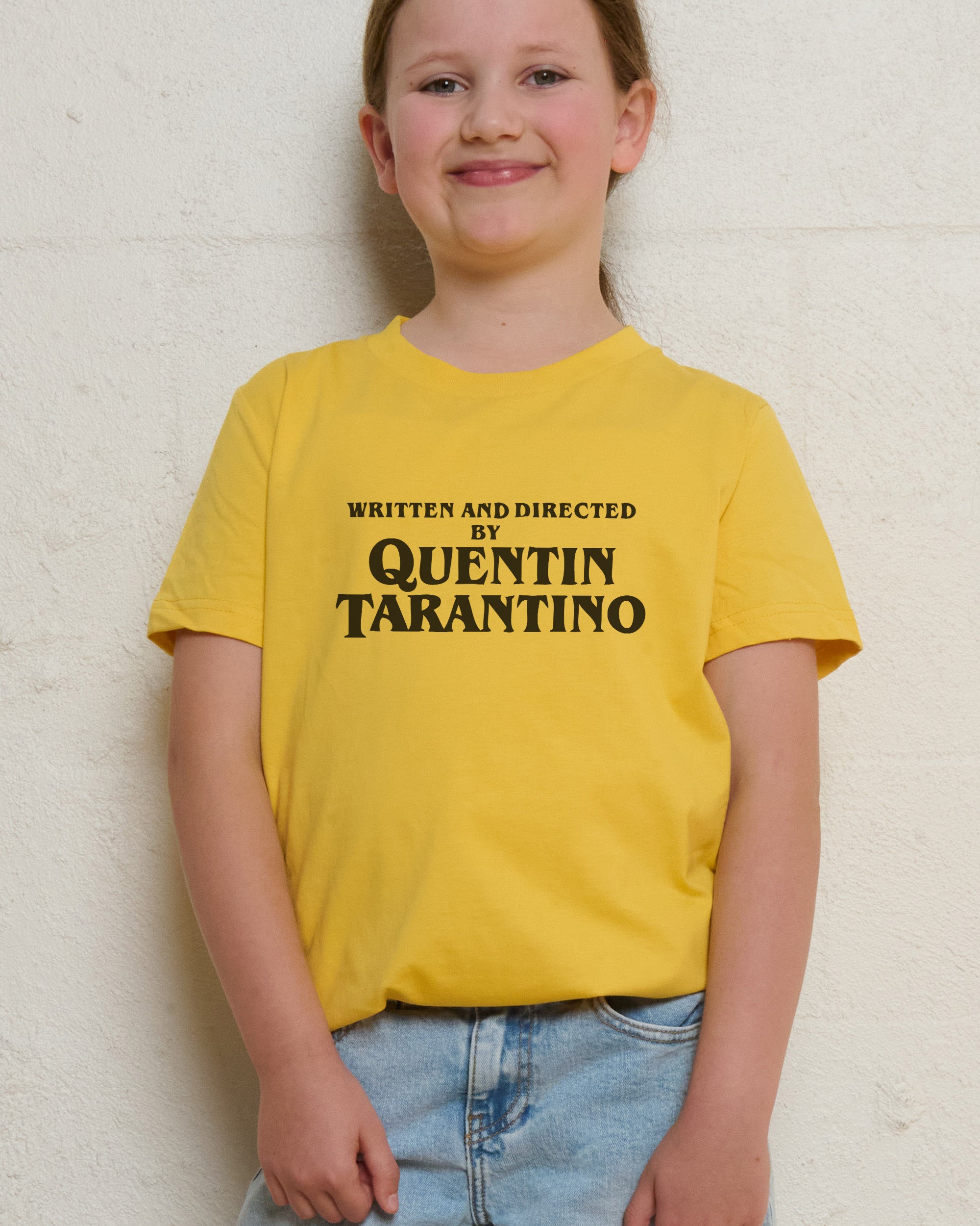 Written and Directed by Quentin Tarantino Yellow Kids T-Shirt