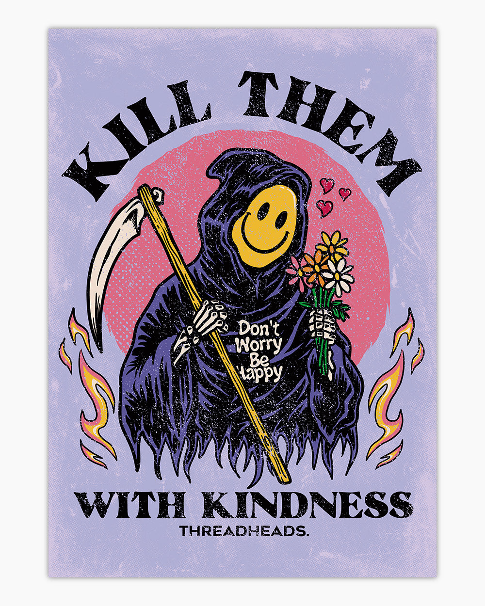 Kill Them With Kindness Art Print #colour_purple