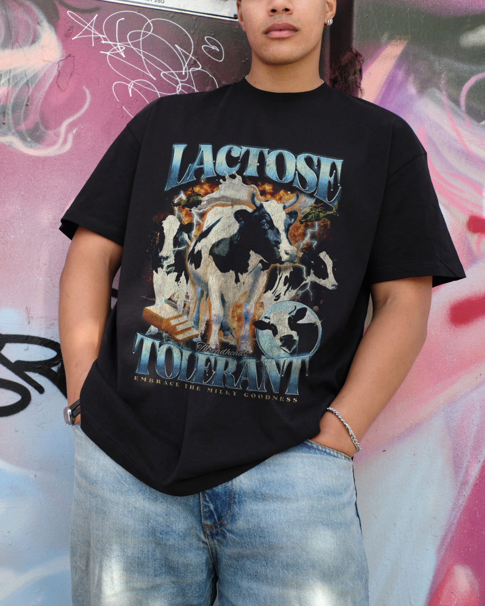 Lactose Tolerant T-Shirt Australia Online Black