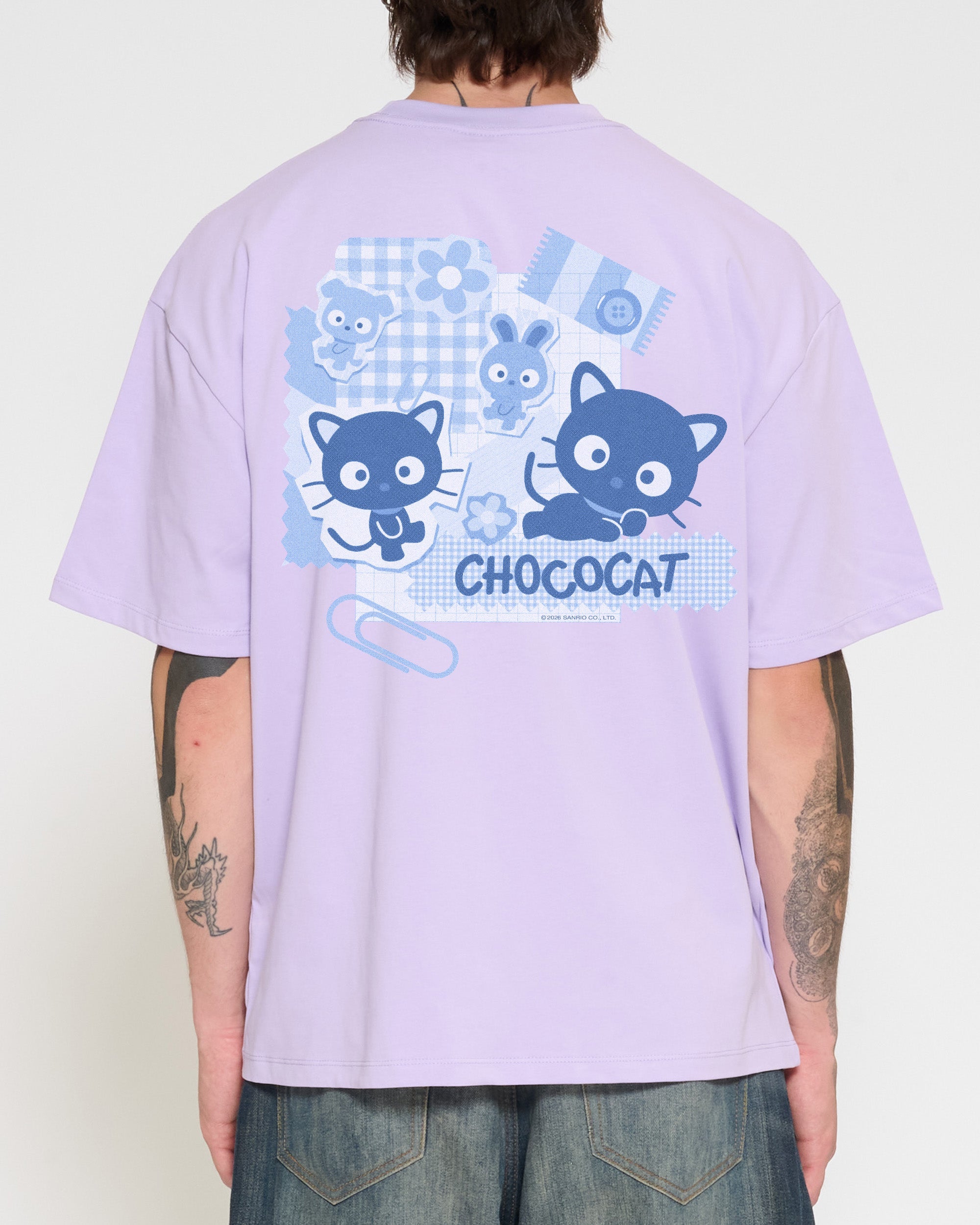 Chococat Scrapbook Oversized Tee Official Hello Kitty and Friends collab Threadheads