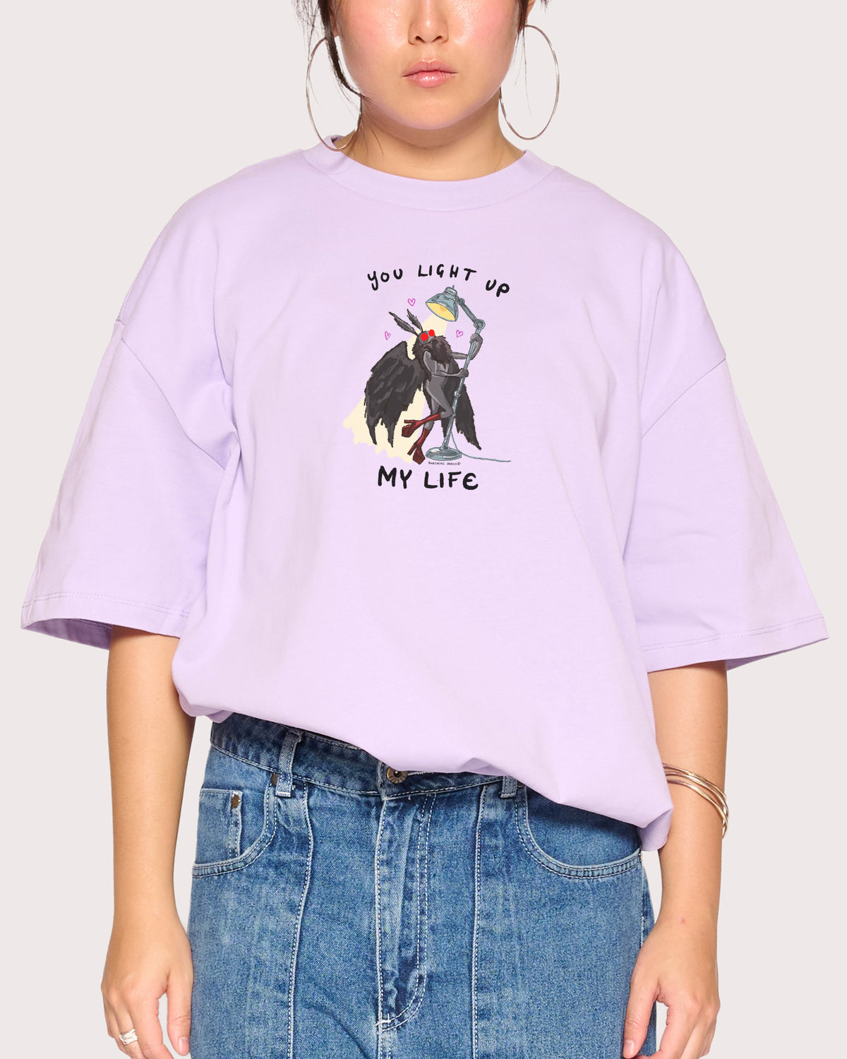 You Light Up My Life Lilac Oversized Tee