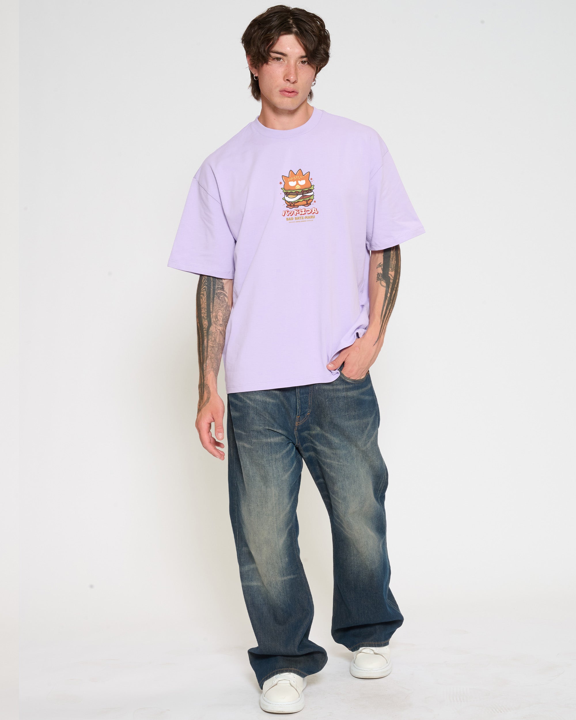 Bad Badtz-Maru Burger Oversized Tee Official Hello Kitty and Friends collab Threadheads
