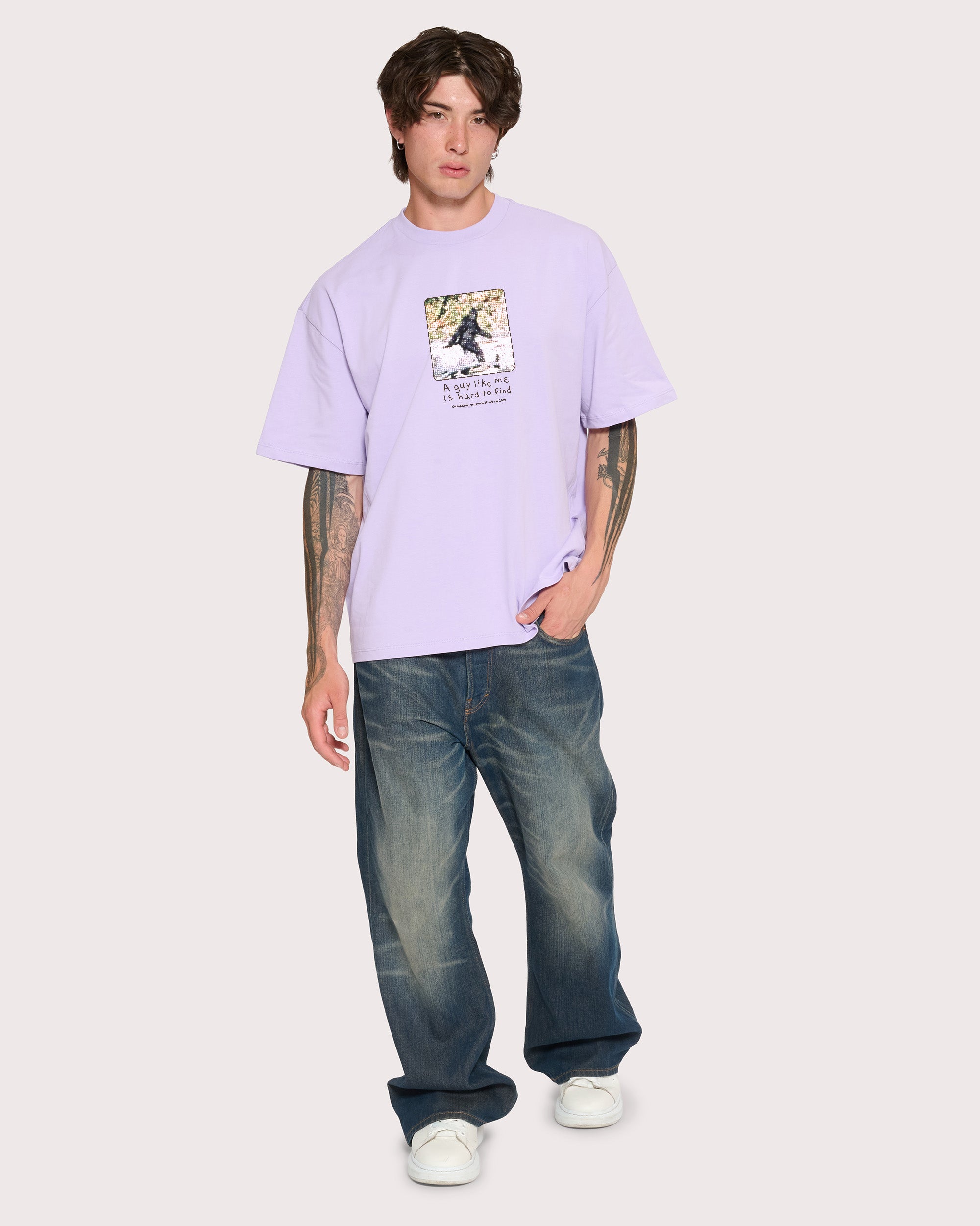 A Guy Like Me is Hard to Find Lilac Oversized Tee