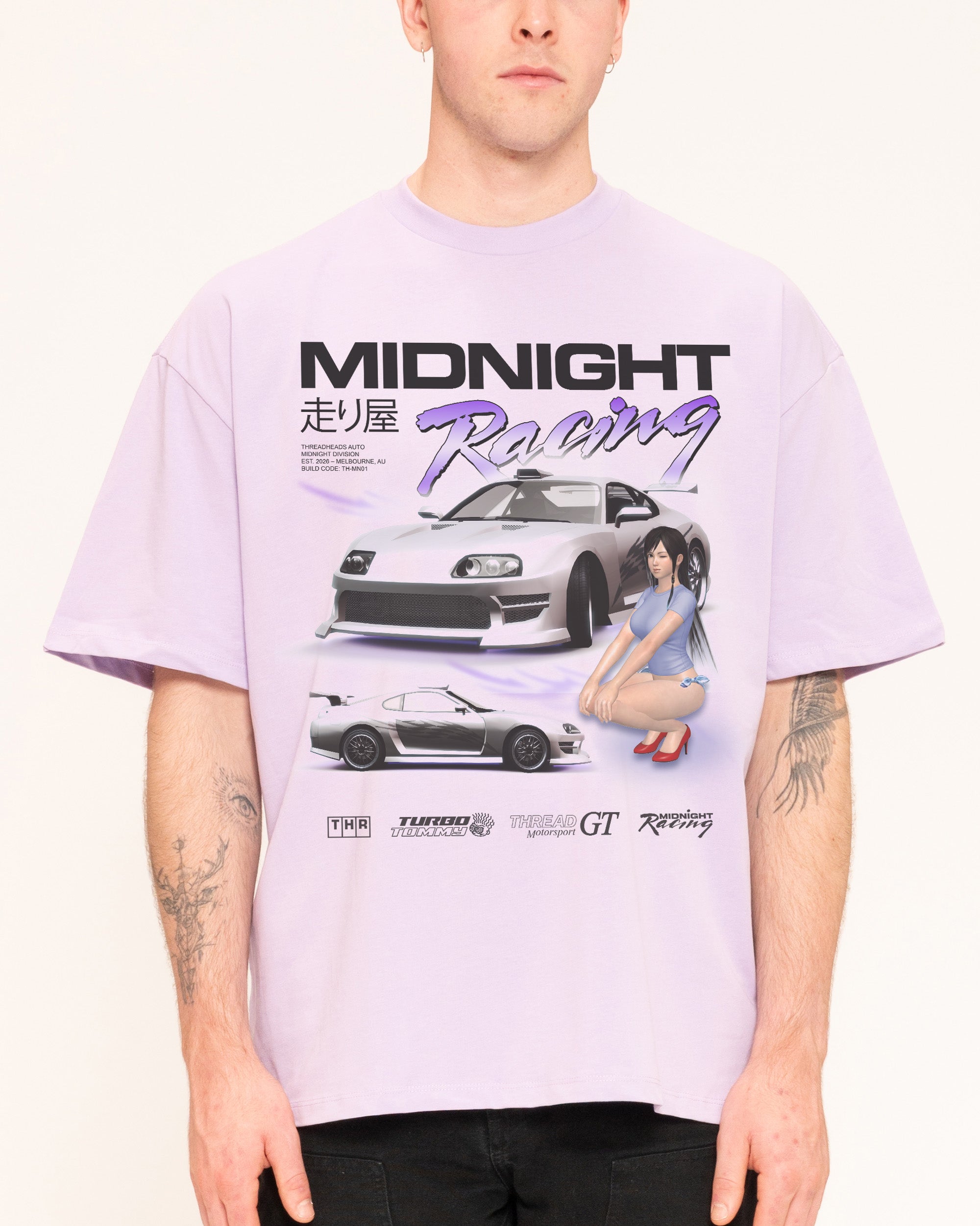 Midnight Racing One Lilac Oversized Tee