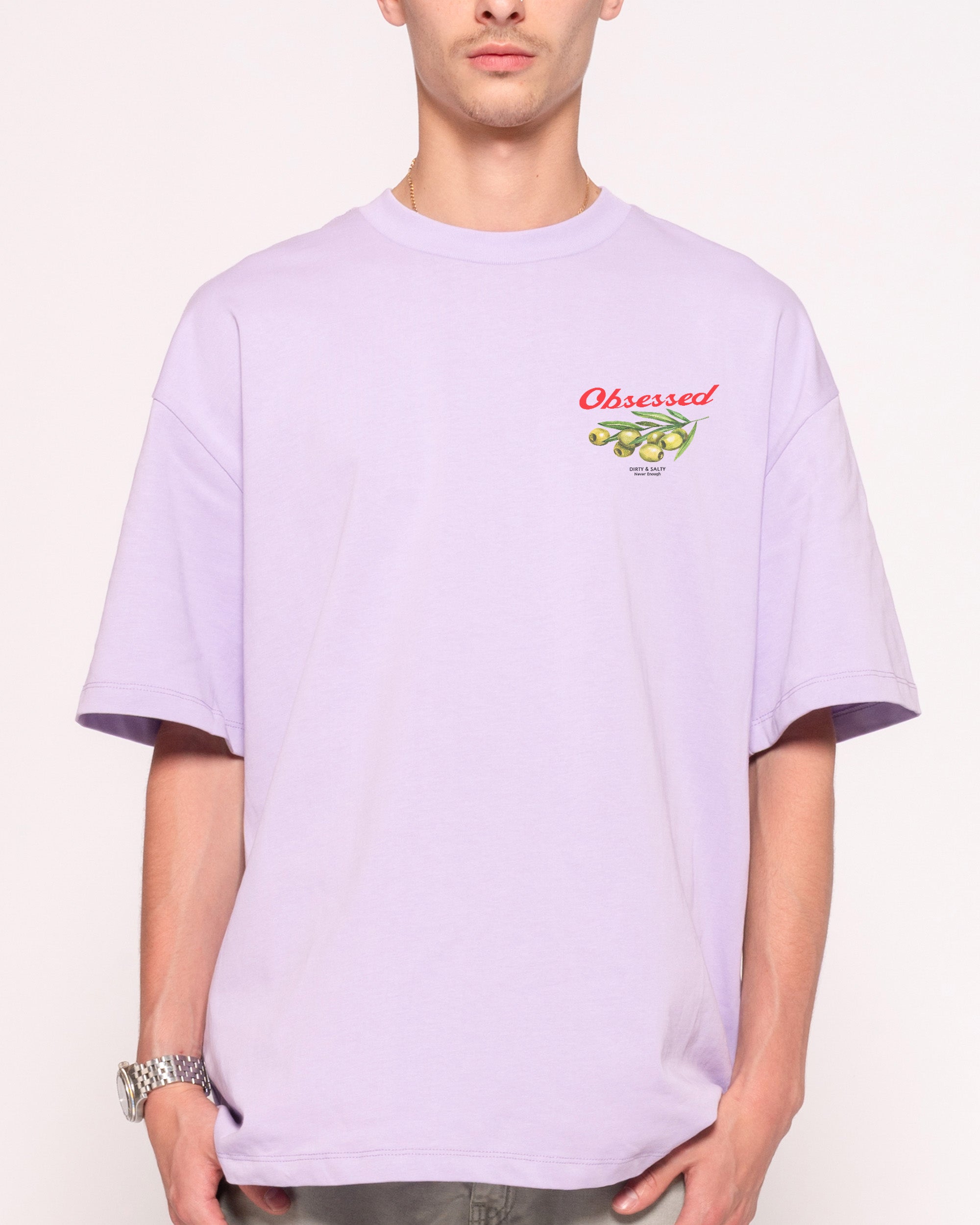 Obsessed Olives Lilac Oversized Tee