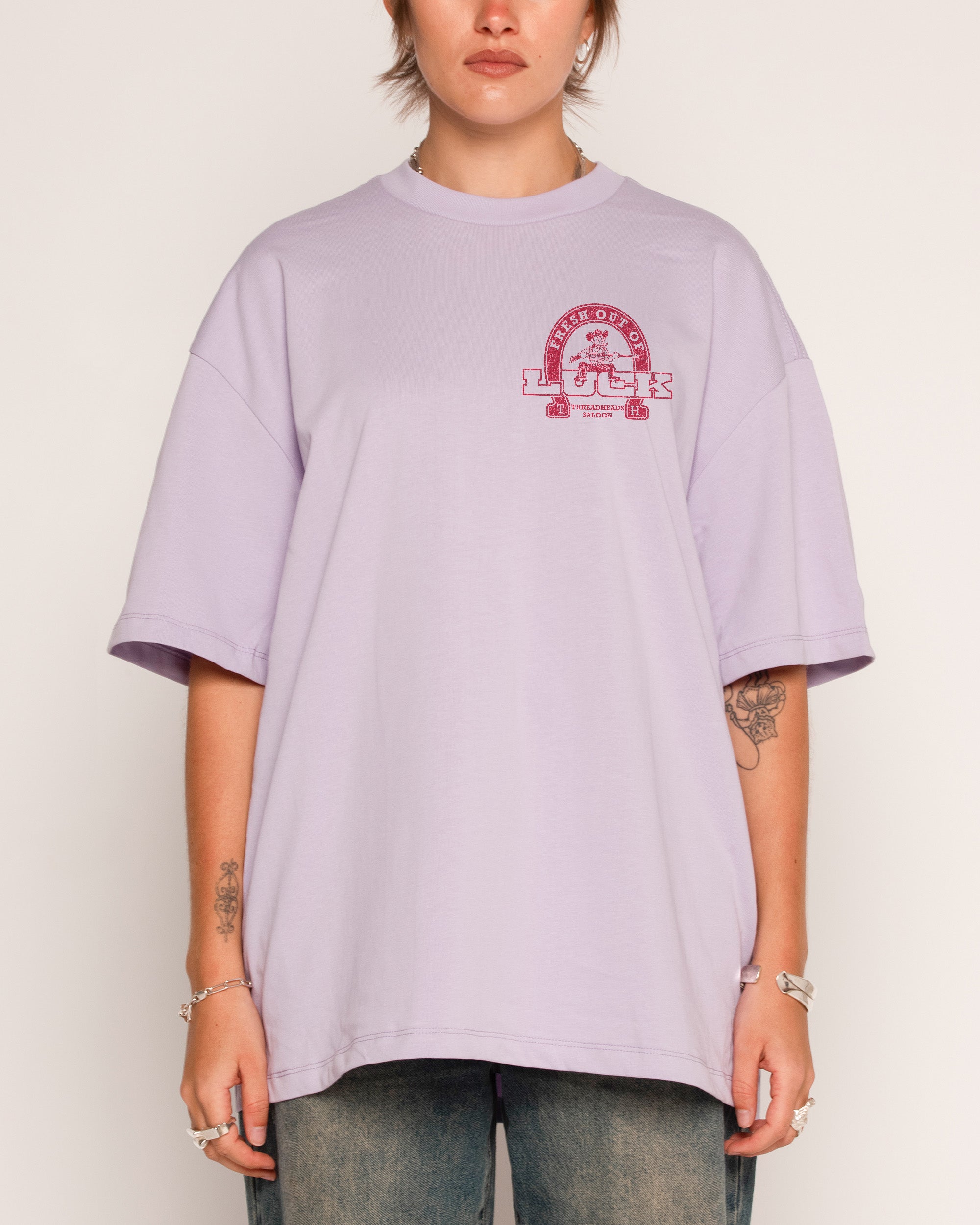 Fresh Out of Luck Lilac Oversized Tee
