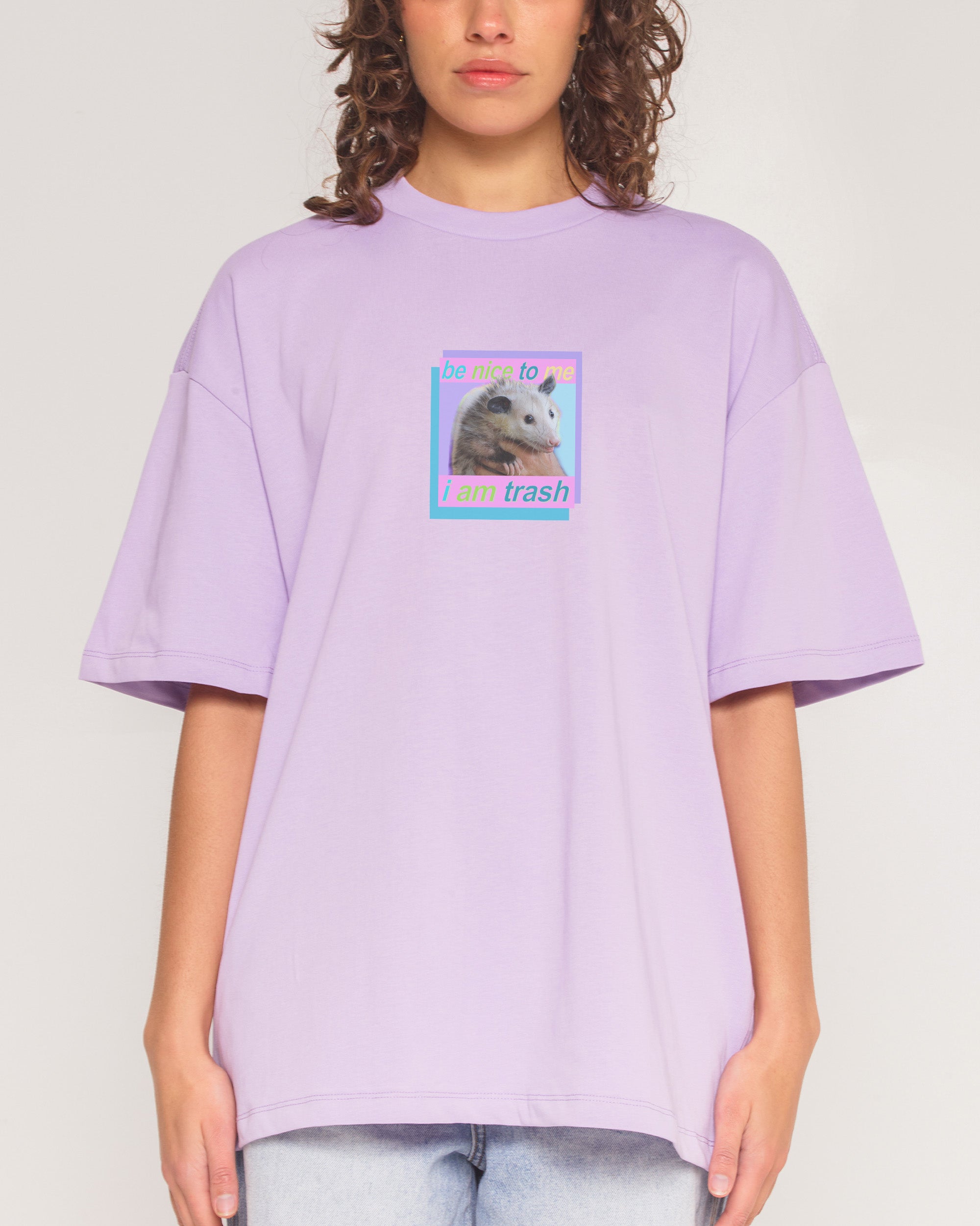 Be Nice to Me Lilac Oversized Tee