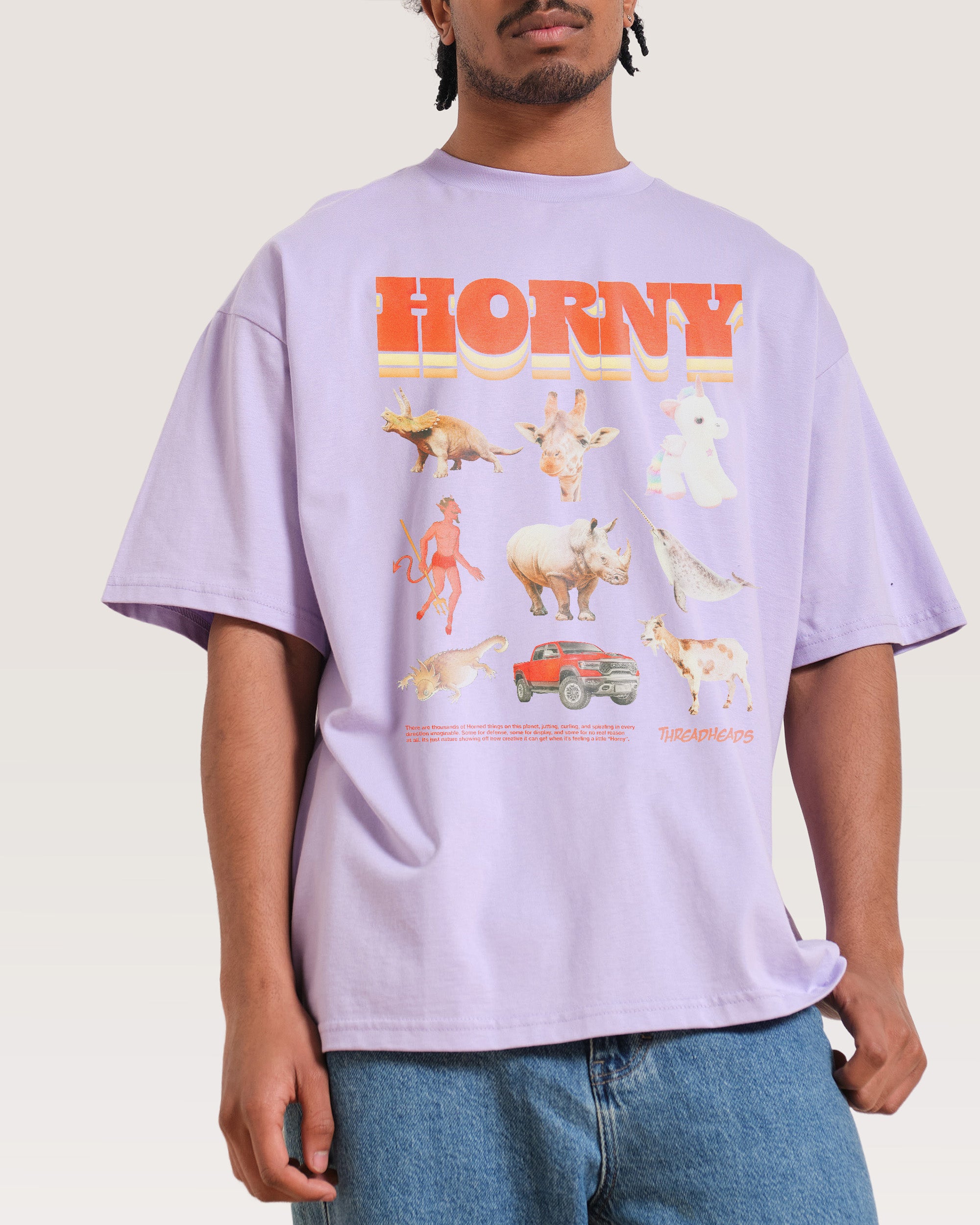 Horny Things Lilac Oversized Tee