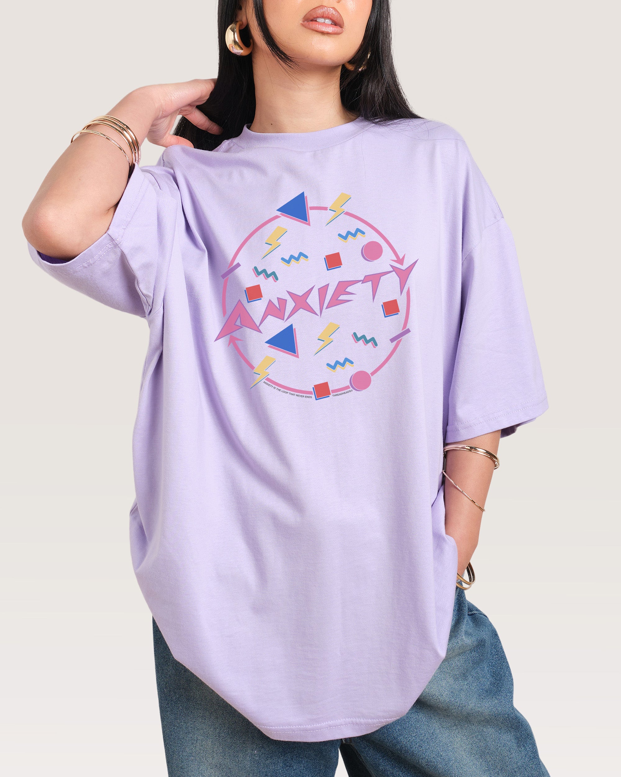 Anxiety Lilac Oversized Tee