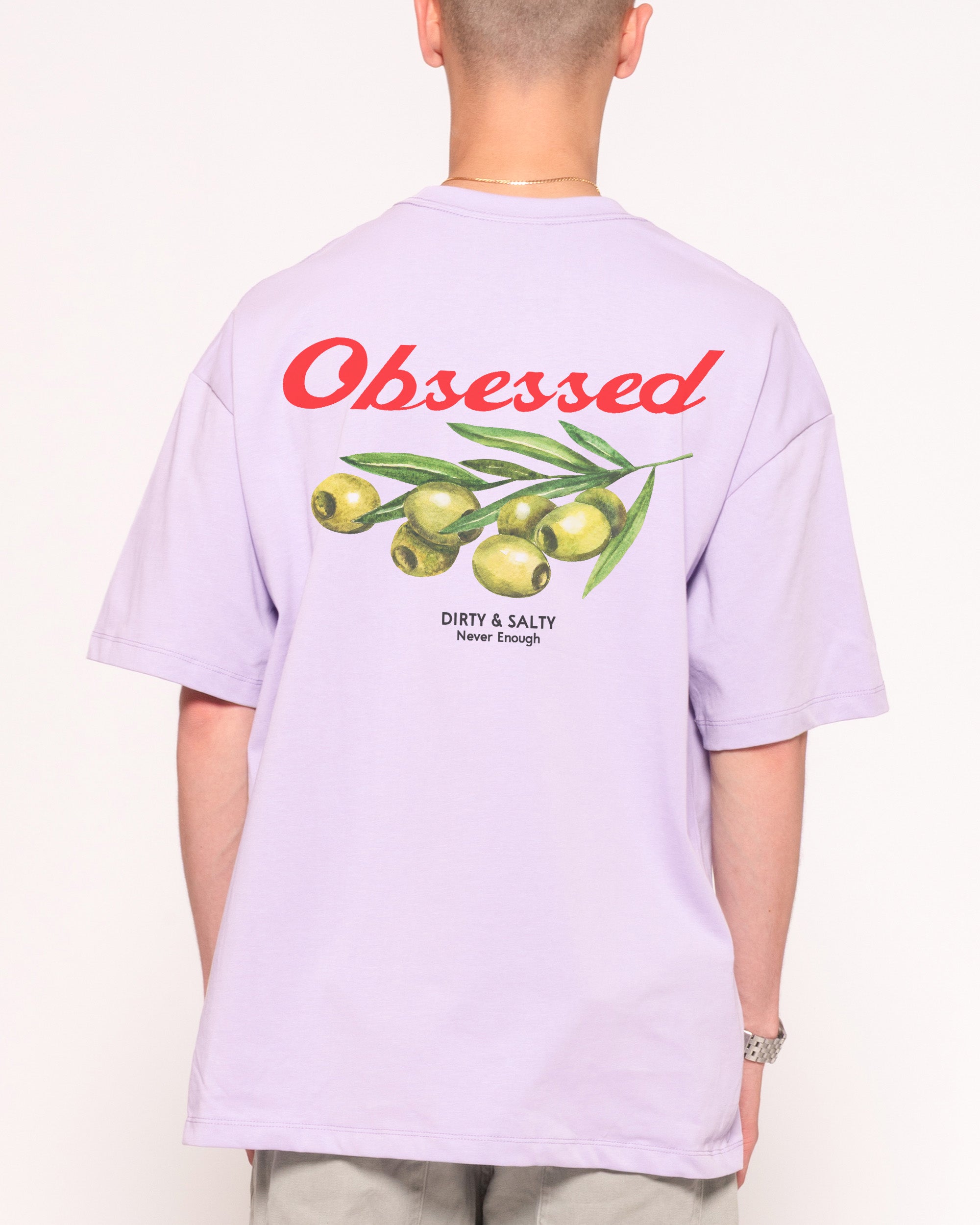 Obsessed Olives Lilac Oversized Tee