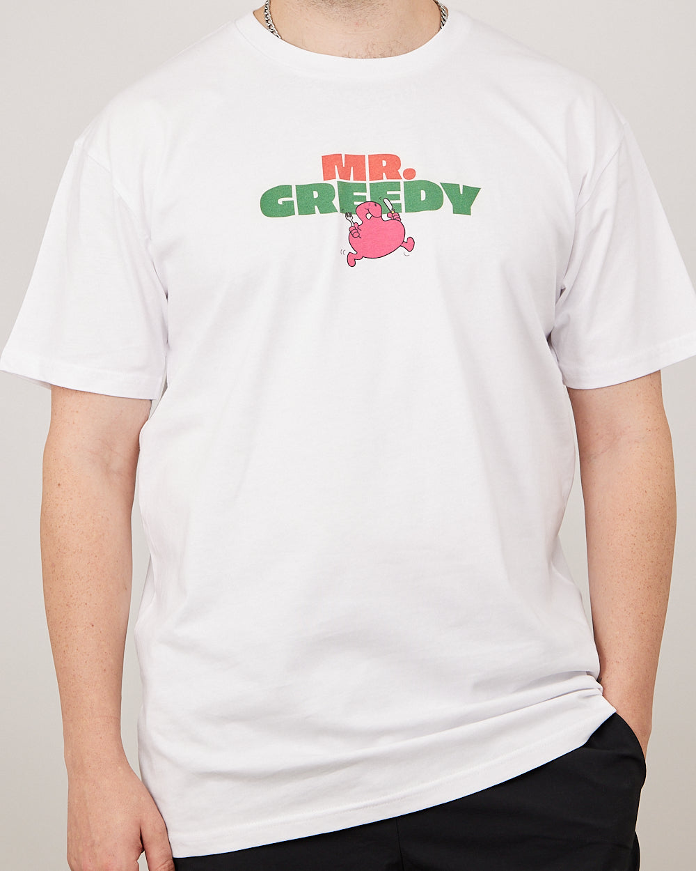 Mr. Greedy T-Shirt Australia Online #colour_white