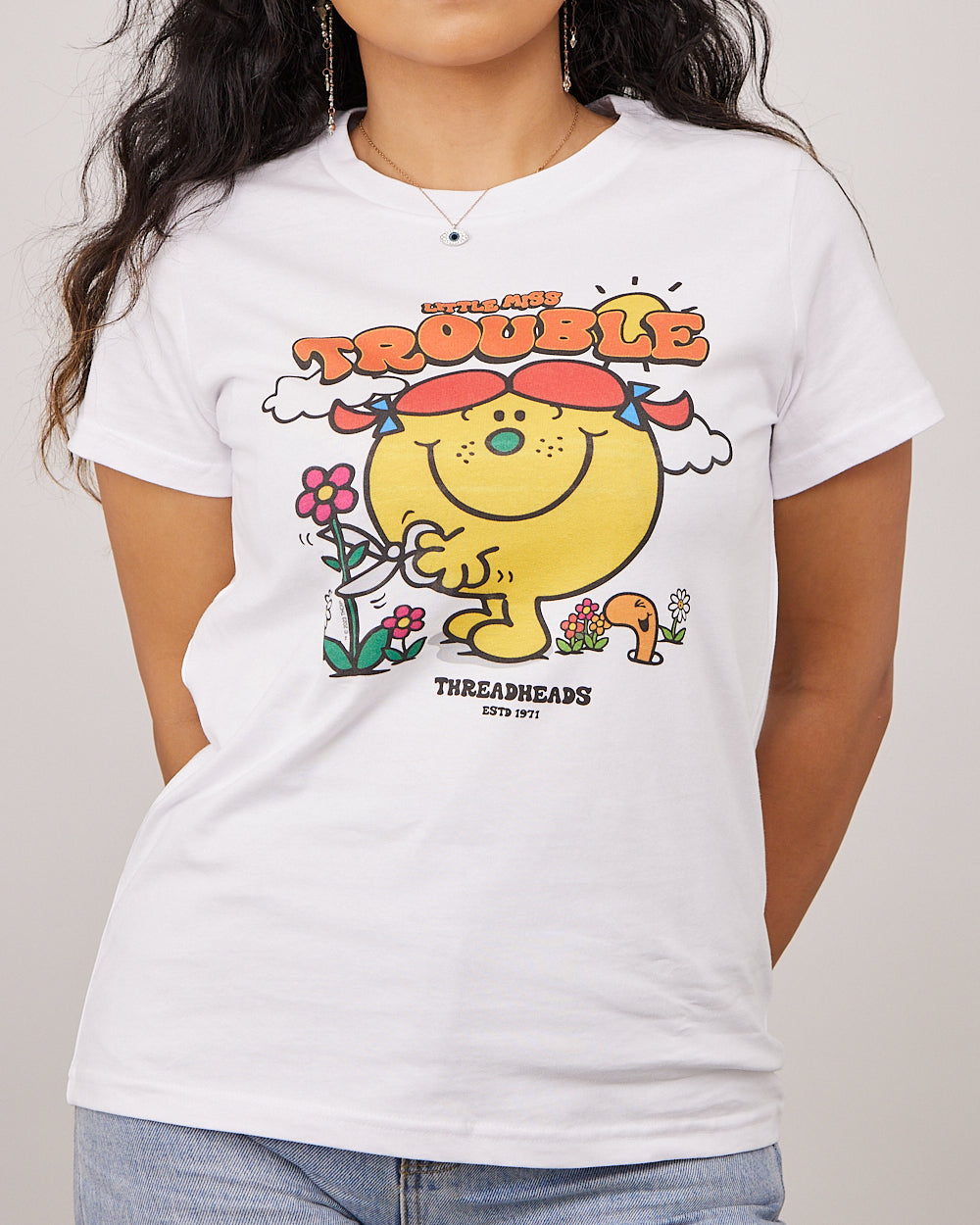 Little Miss Trouble T-Shirt Australia Online #colour_white