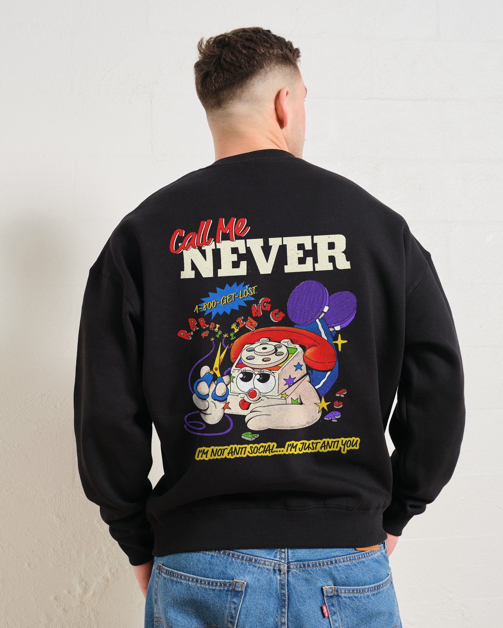 Call Me Never Sweatshirt Australia Online #colour_black