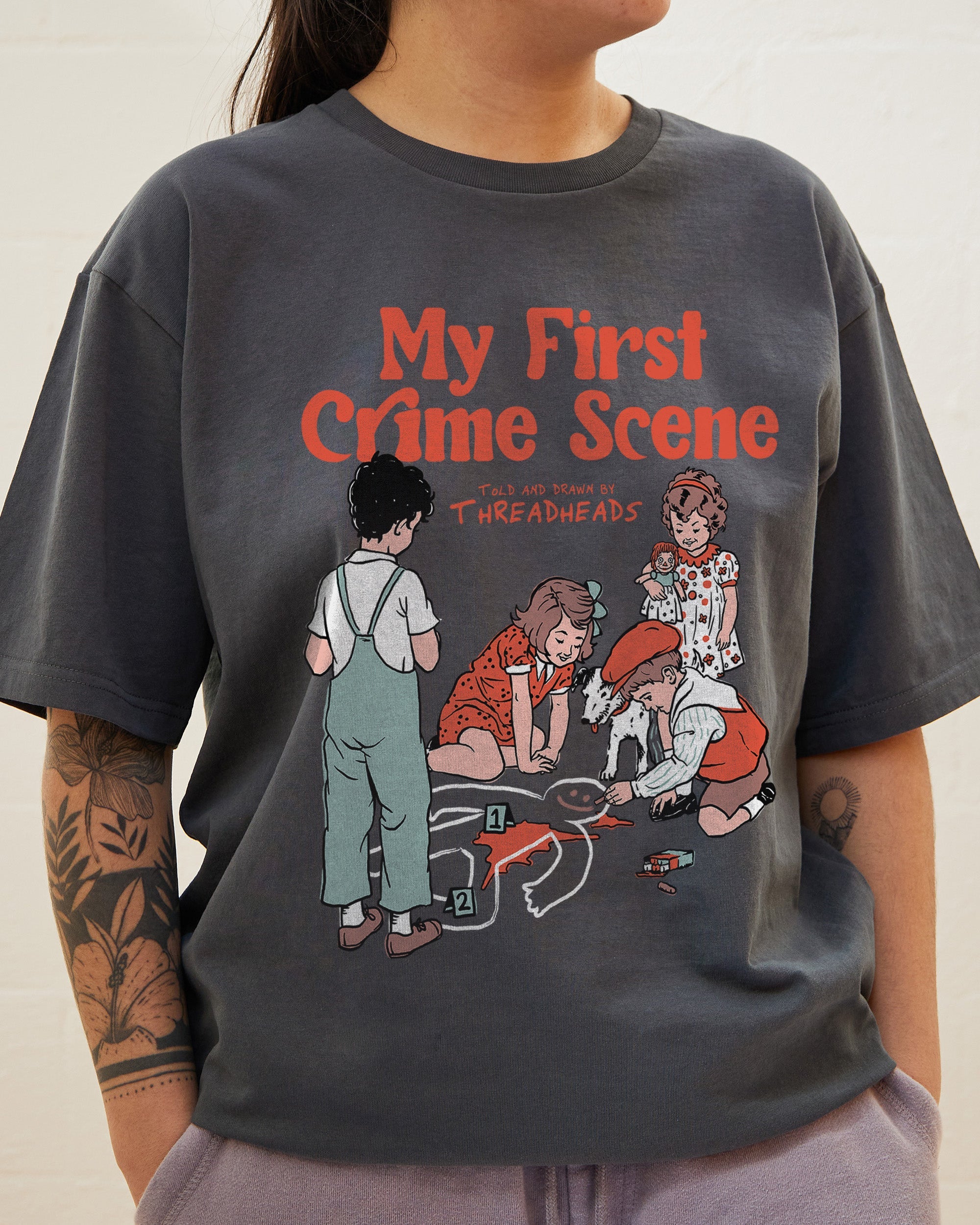 My First Crime Scene T-Shirt Australia Online Charcoal