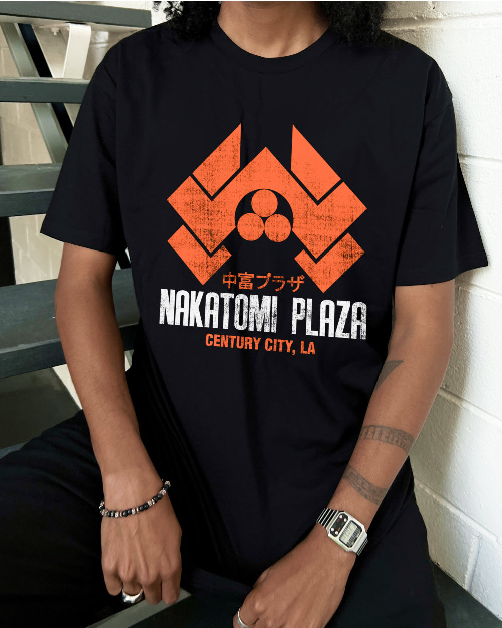 Nakatomi Plaza T-Shirt Australia Online #colour_black