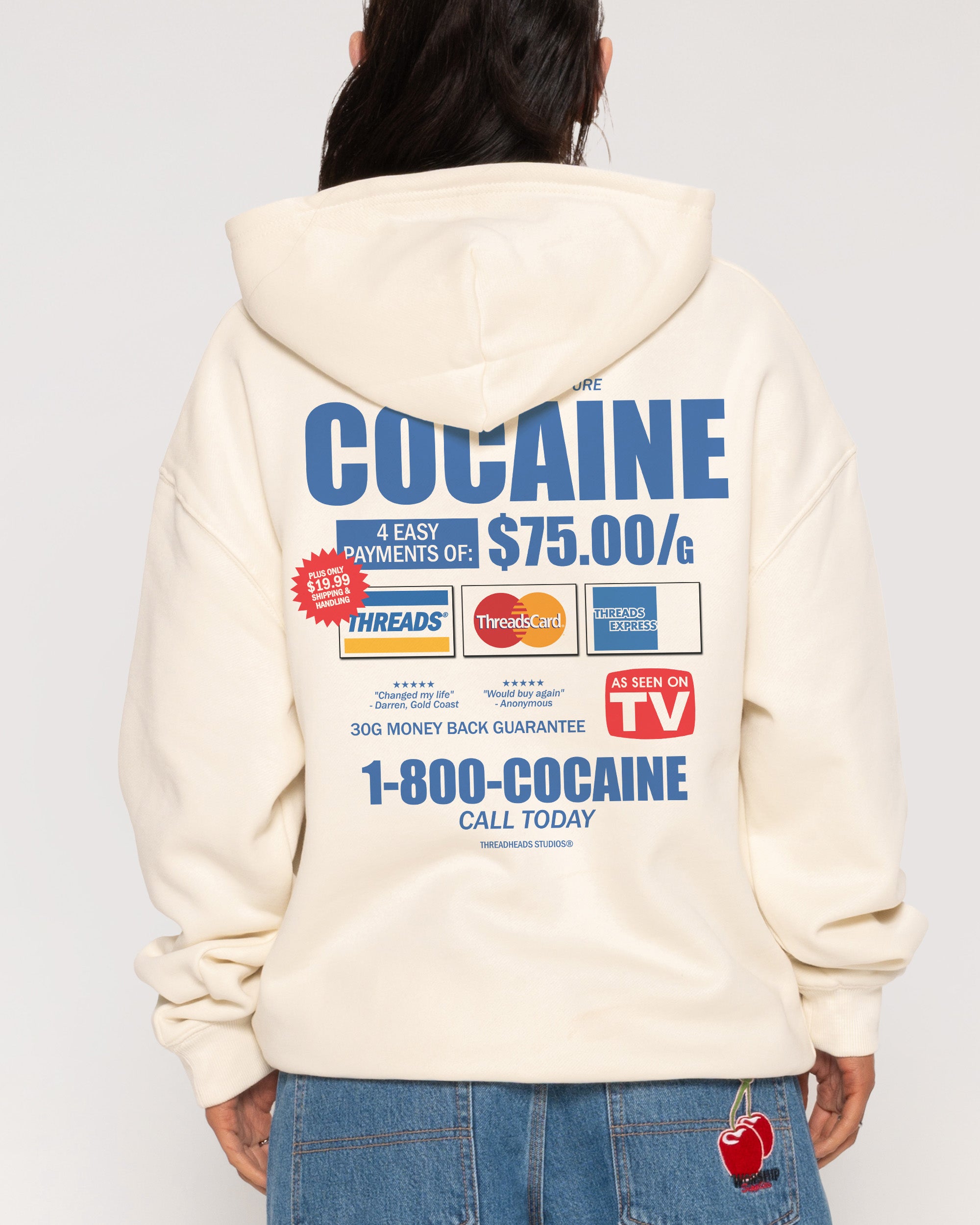 1-800-Cocaine Natural Hoodie