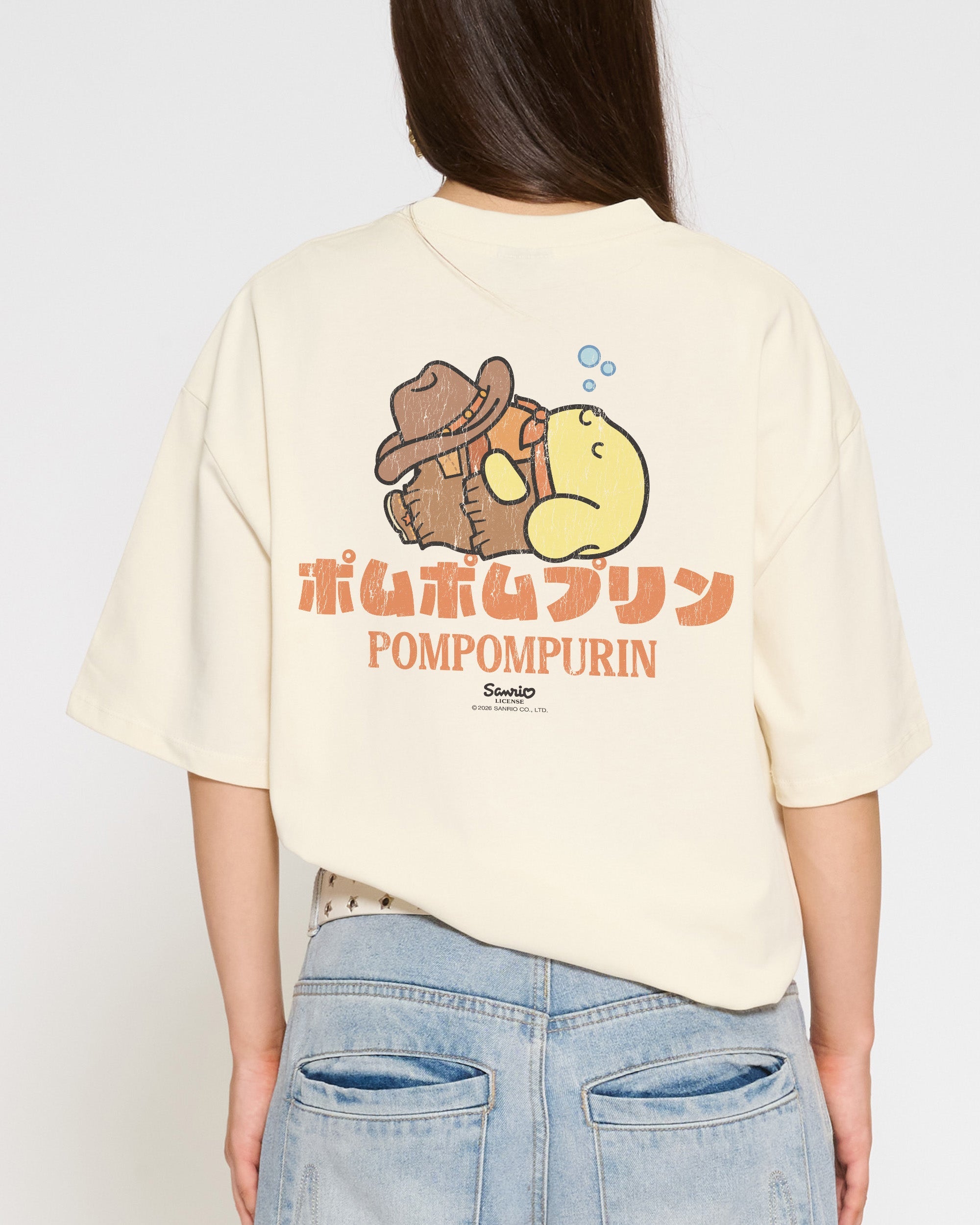 Pompompurin Yeehaw Oversized Tee Official Hello Kitty and Friends collab Threadheads