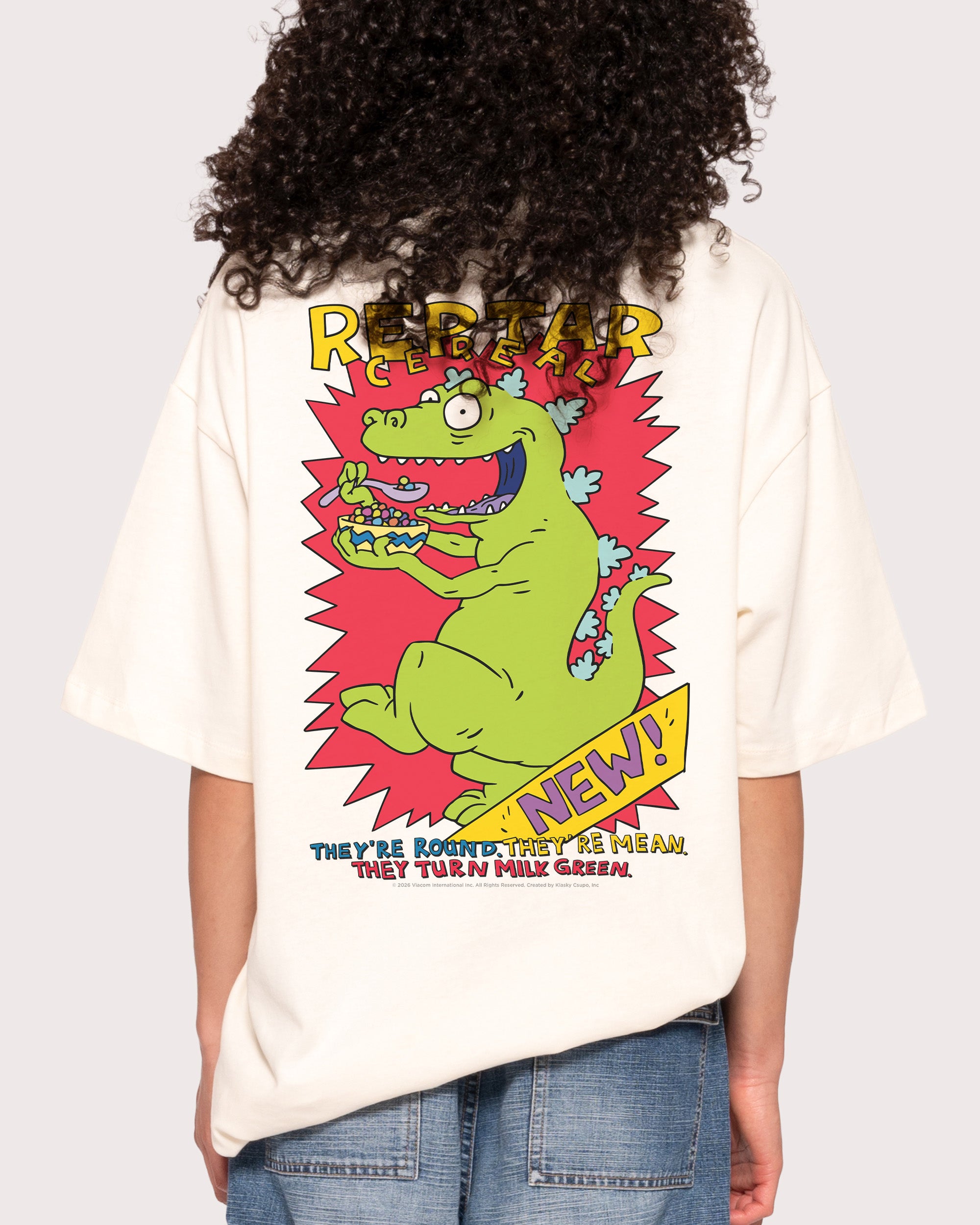 Reptar Cereal Natural Oversized Tee