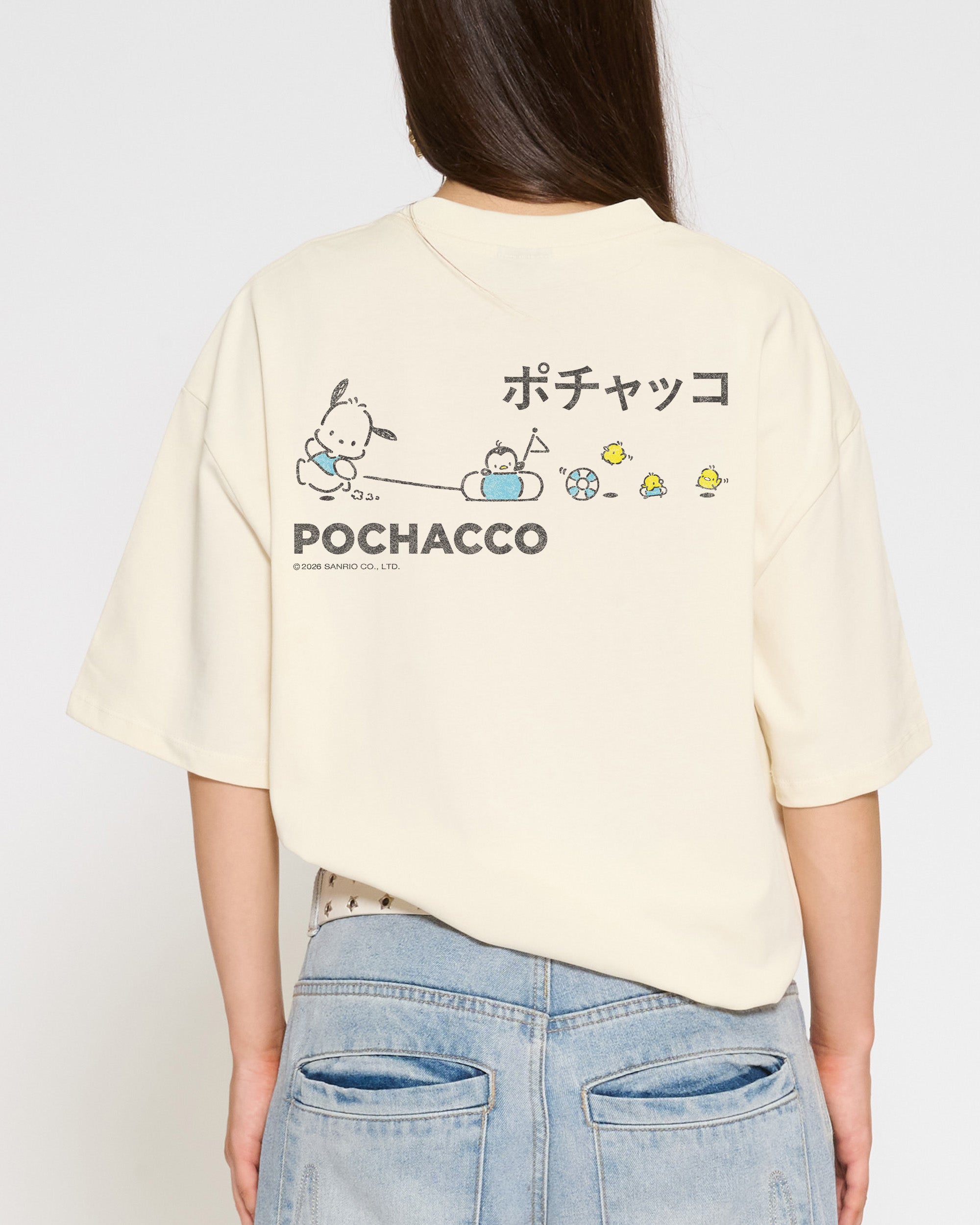 Pochacco Summer Stroll Oversized Tee Official Hello Kitty and Friends collab Threadheads