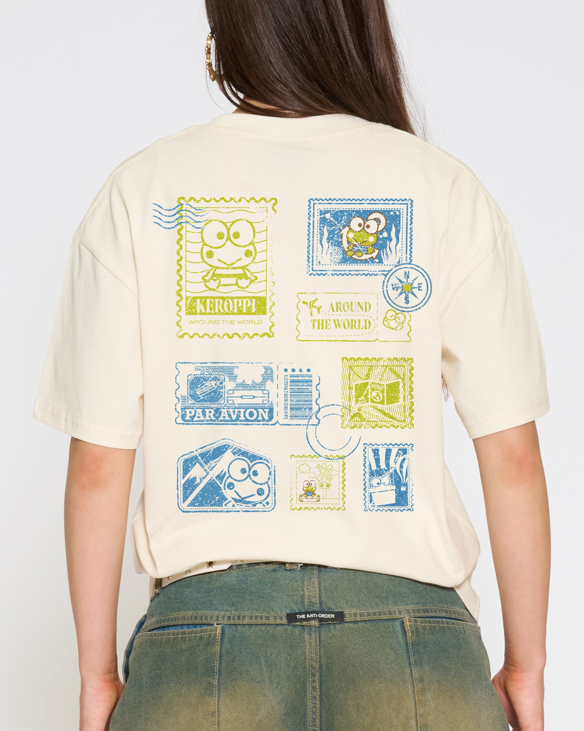 Keroppi Stamp T-Shirt Official Hello Kitty and Friends collab Threadheads