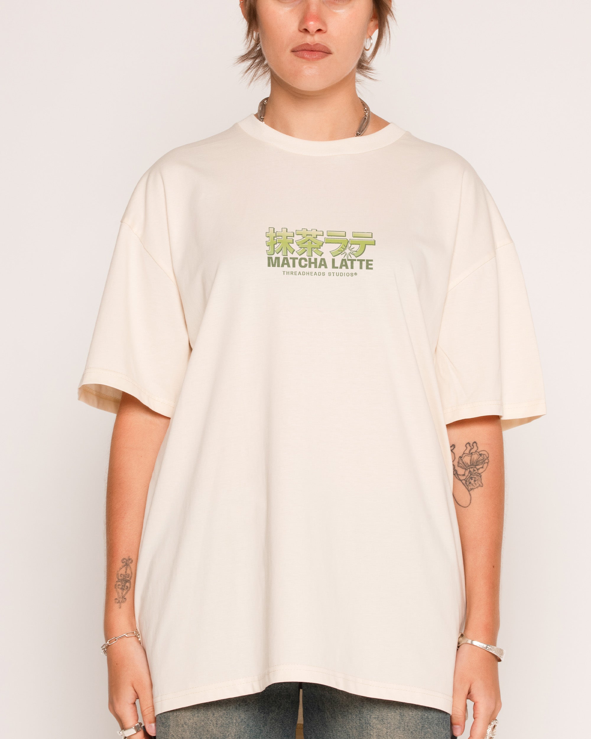 MACHATT マチャット docking Tshirt ベージュ Matcha Latte T-Shirt | Threadheads