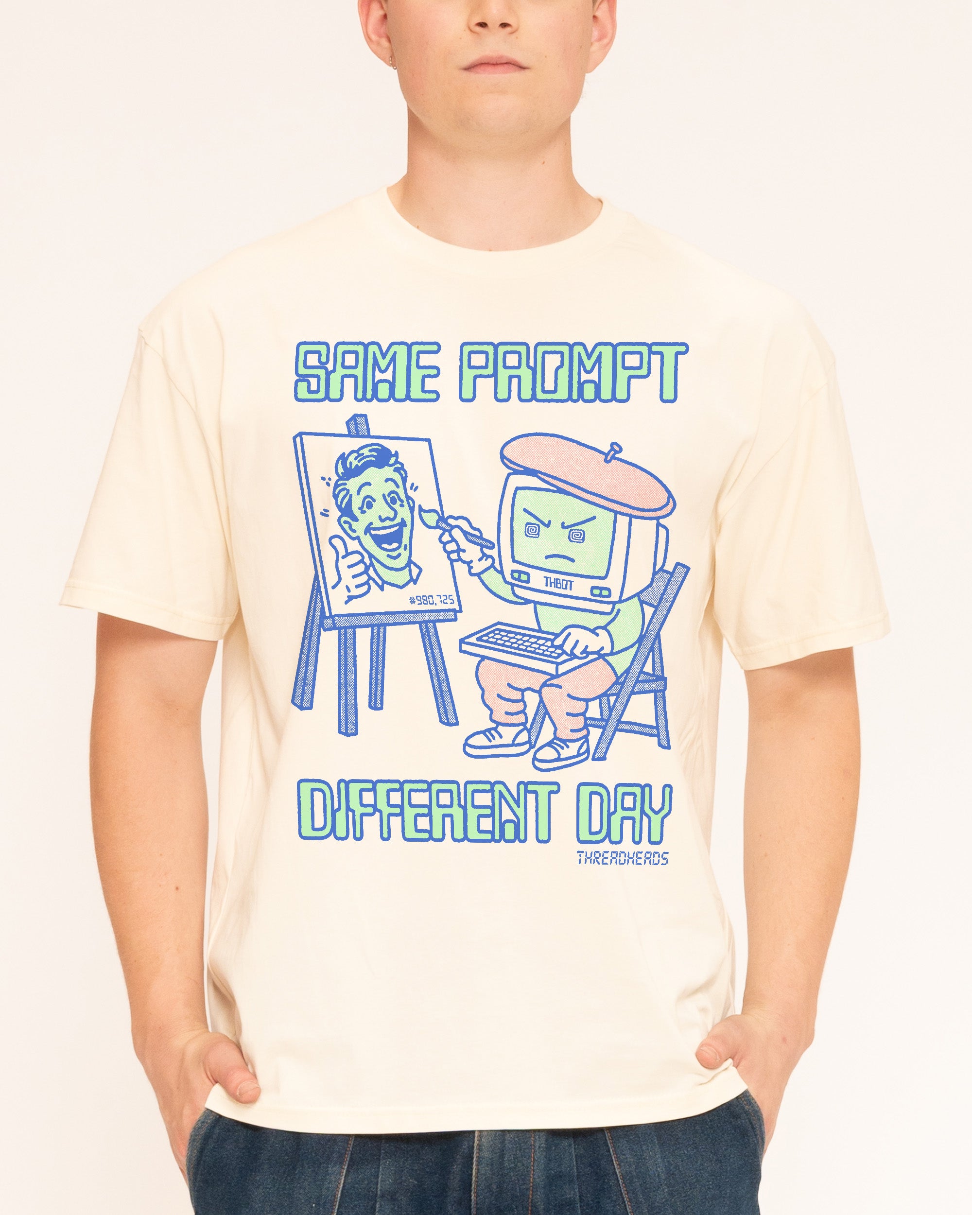 Same Prompt Different Day Natural T-Shirt