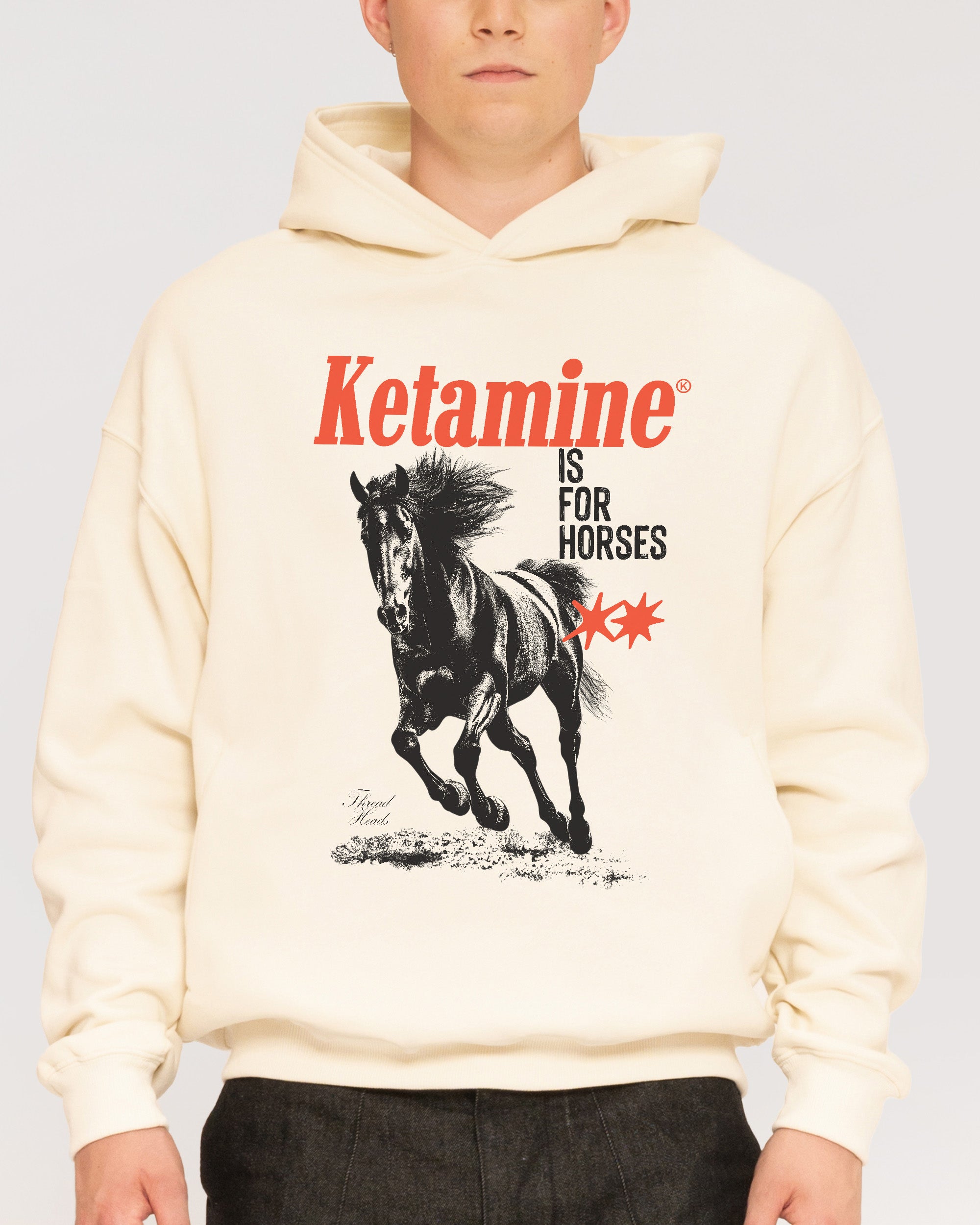 Ketamine is for Horses Natural Hoodie