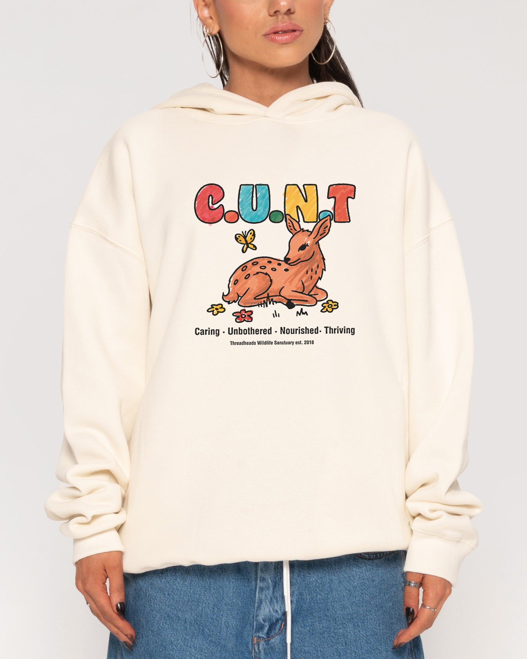 Caring Unbothered Nourished Thriving Natural Hoodie