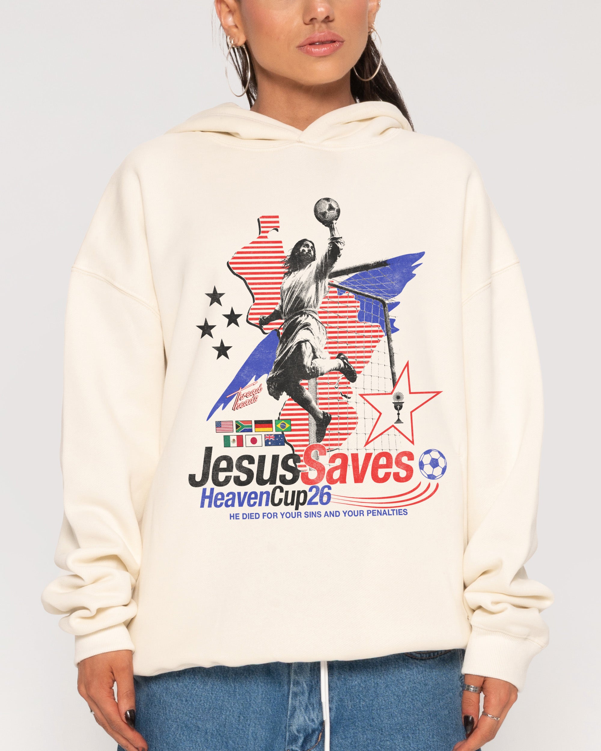 Jesus Saves '26 Natural Hoodie