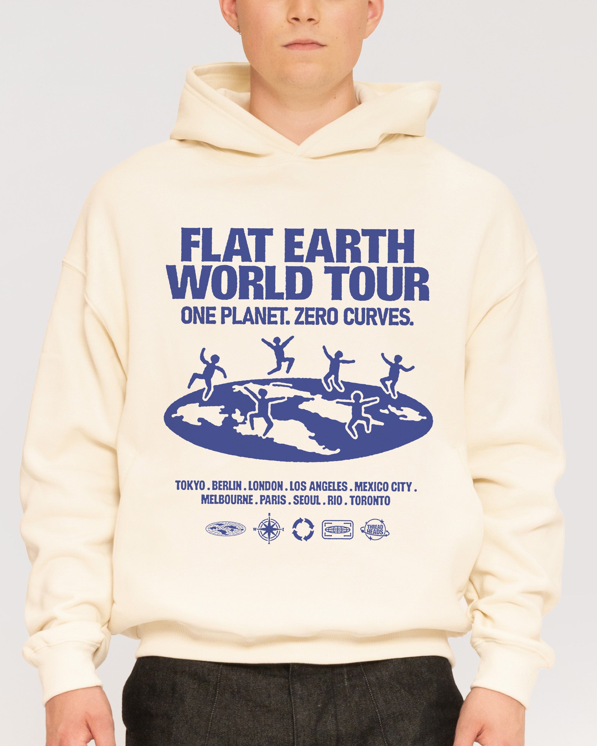 Flat Earth World Tour Natural Hoodie