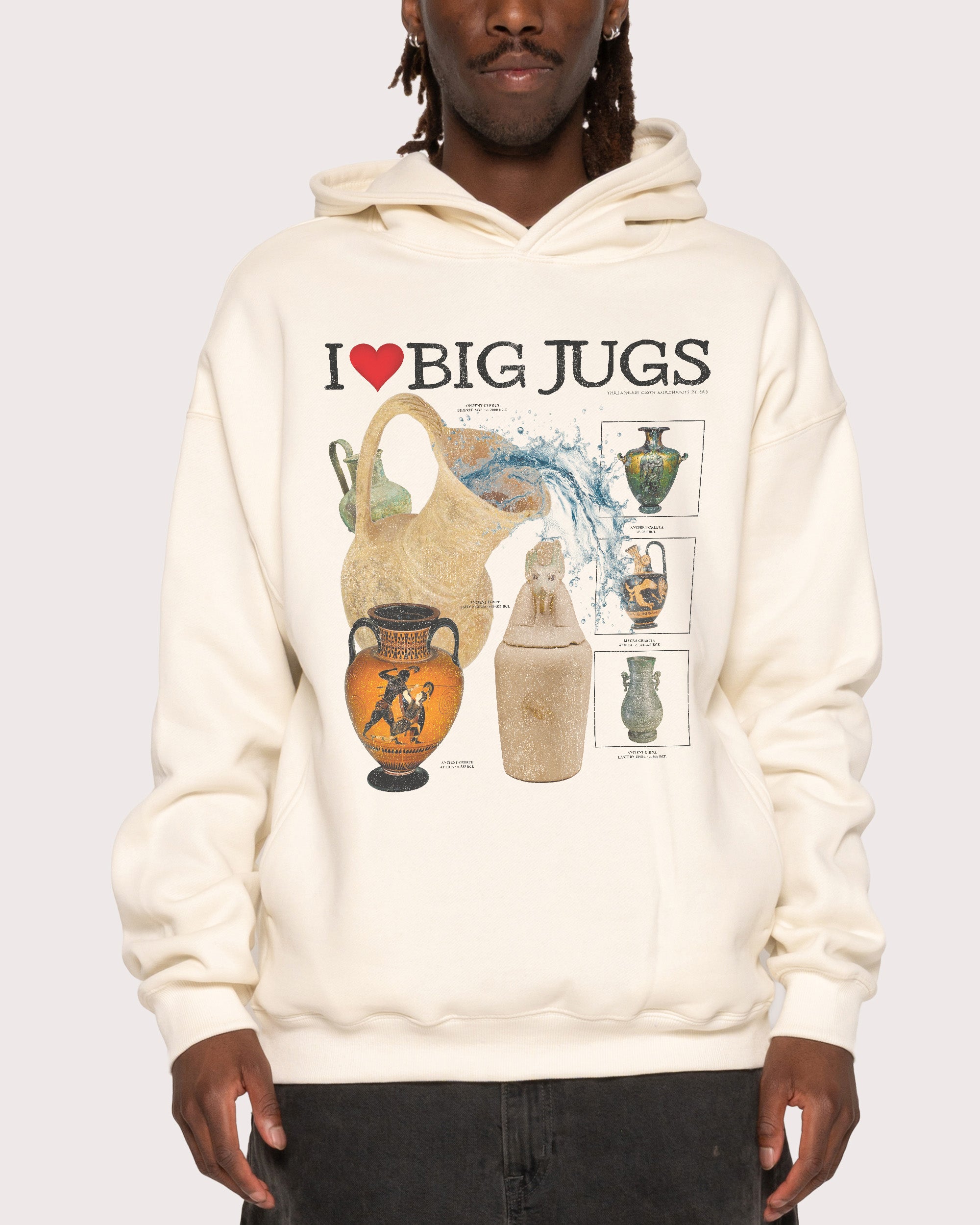 I Love Big Jugs Natural Hoodie