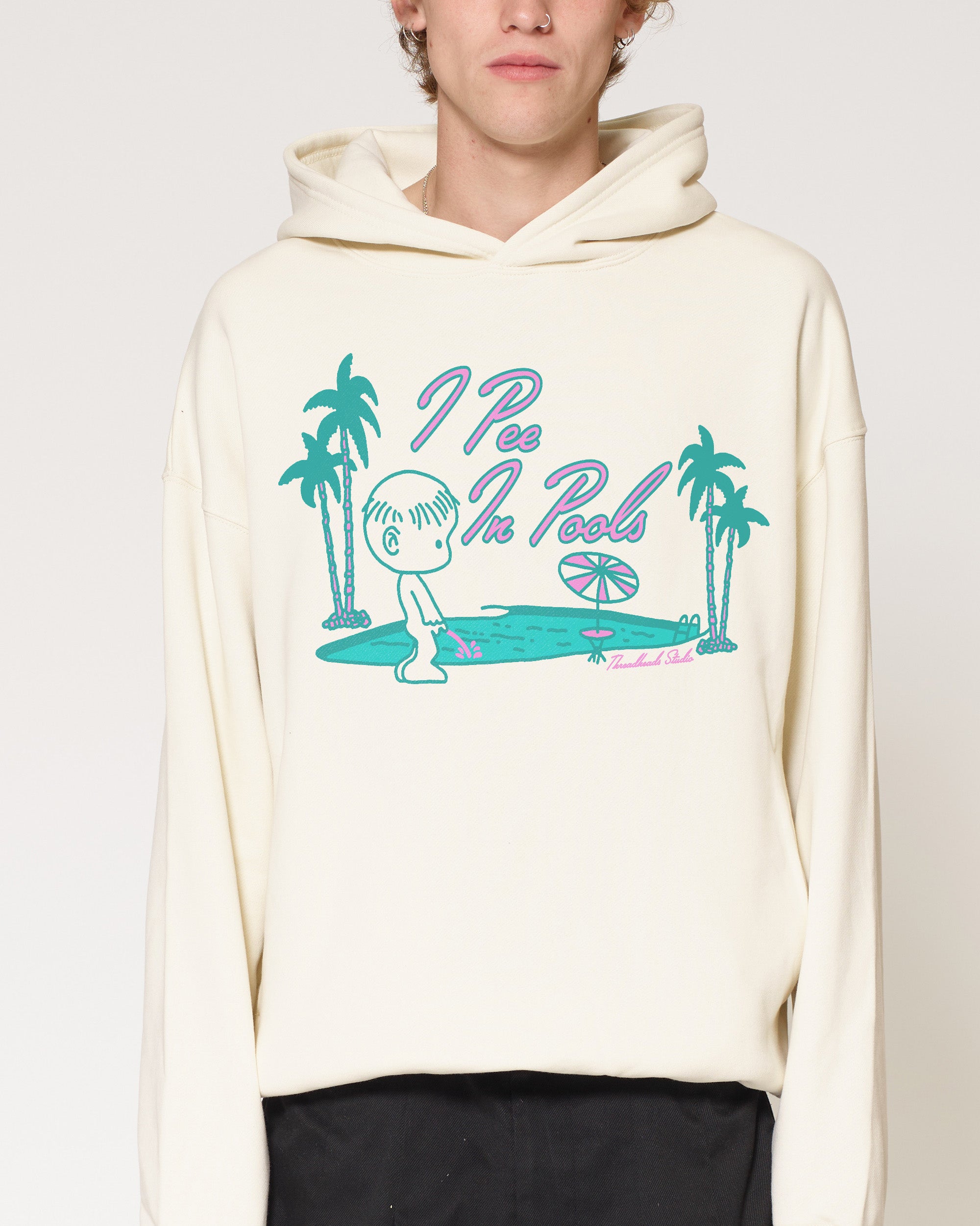 I Pee In Pools Natural Hoodie
