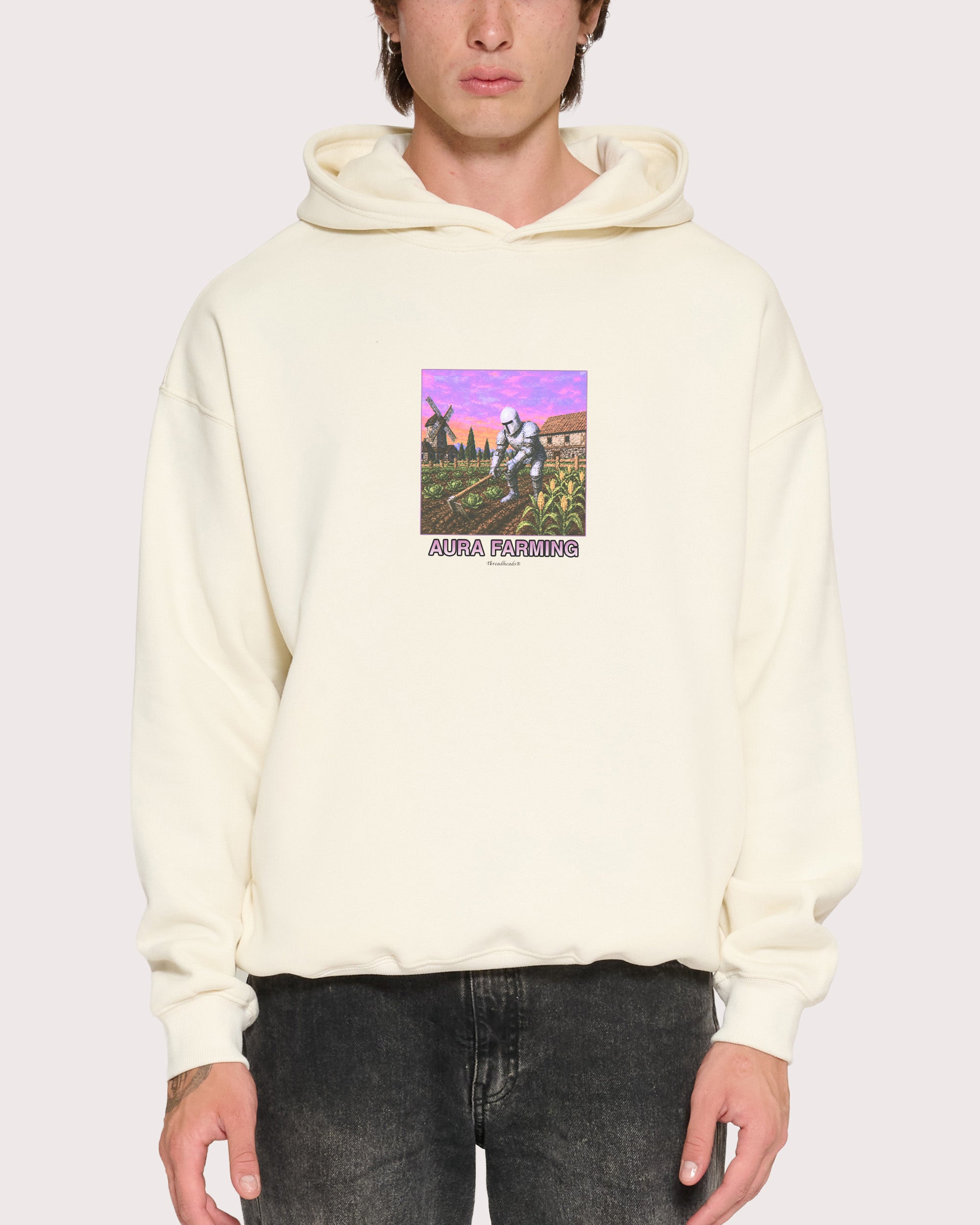 Aura Farming Natural Hoodie