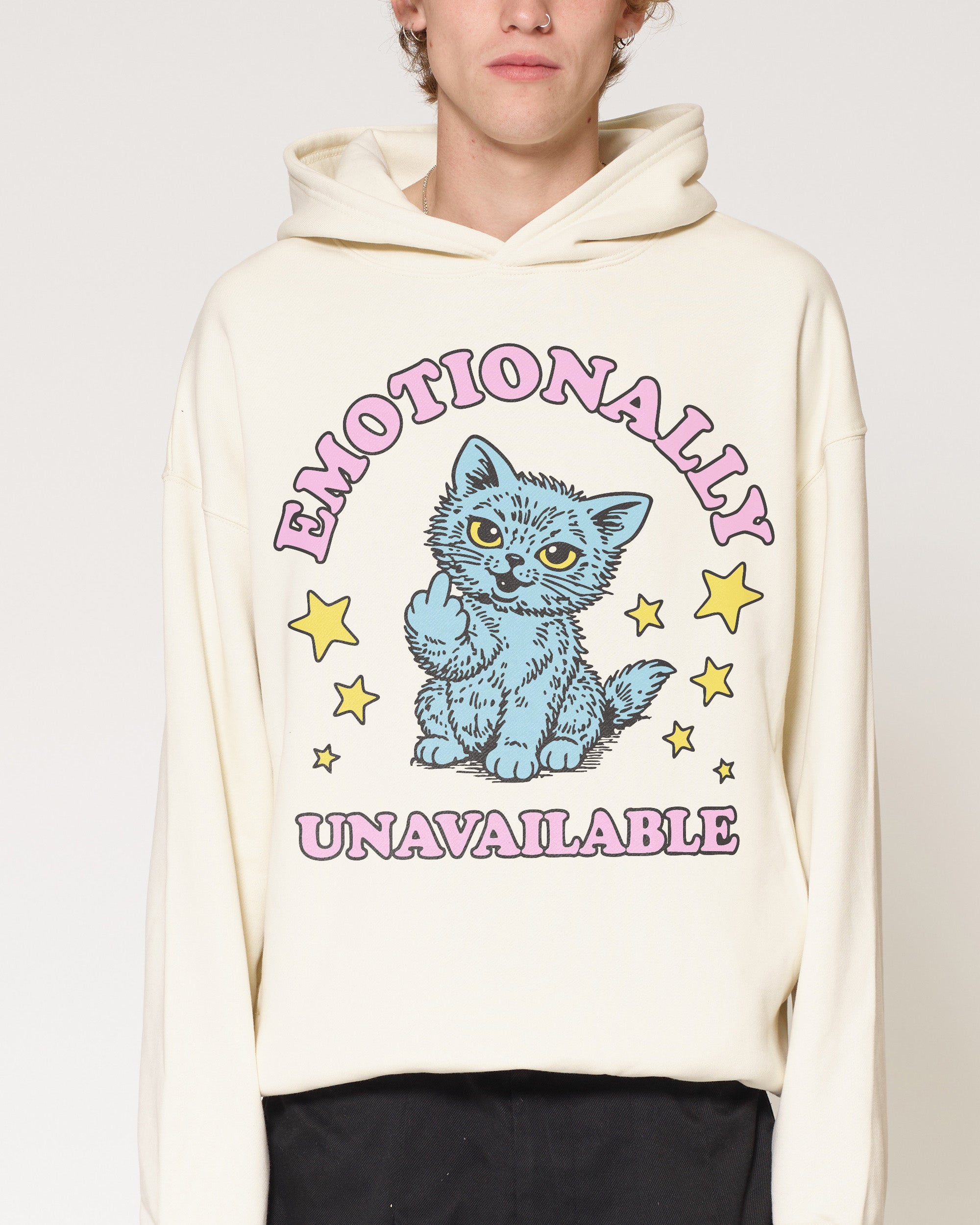 Emotionally Unavailable Cat Natural Hoodie