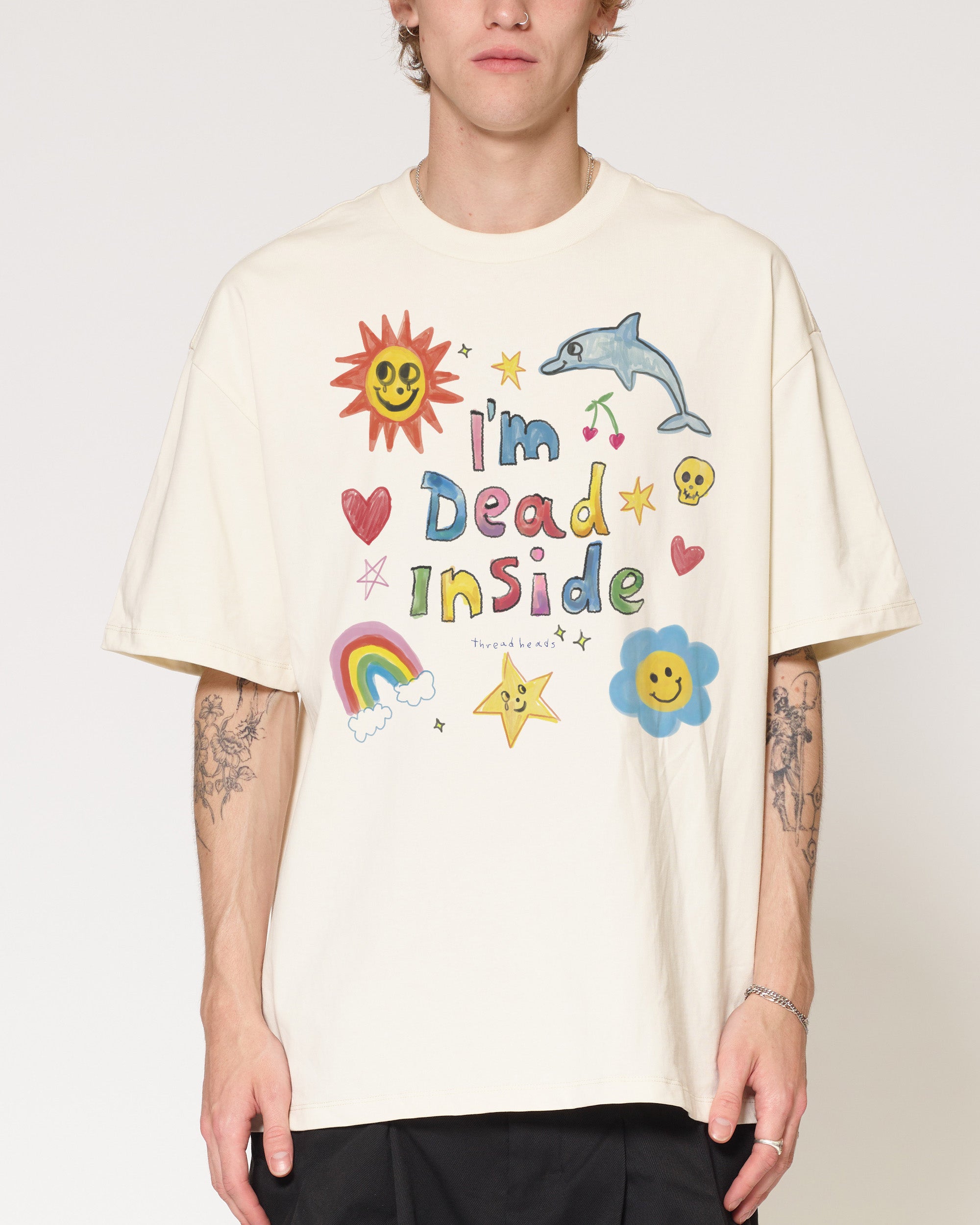 I’m Dead Inside Natural Oversized Tee