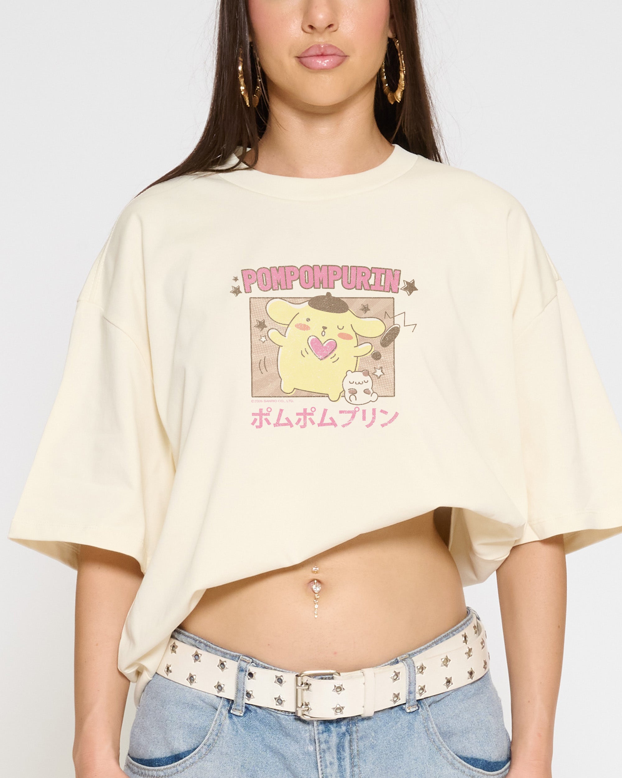 Pompompurin Kawaii Oversized Tee Official Hello Kitty and Friends collab Threadheads