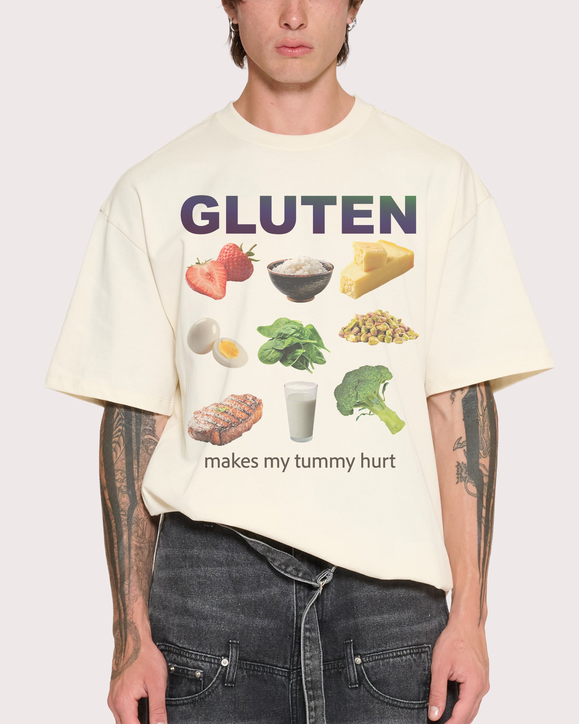 Gluten Starter Pack Natural Oversized Tee