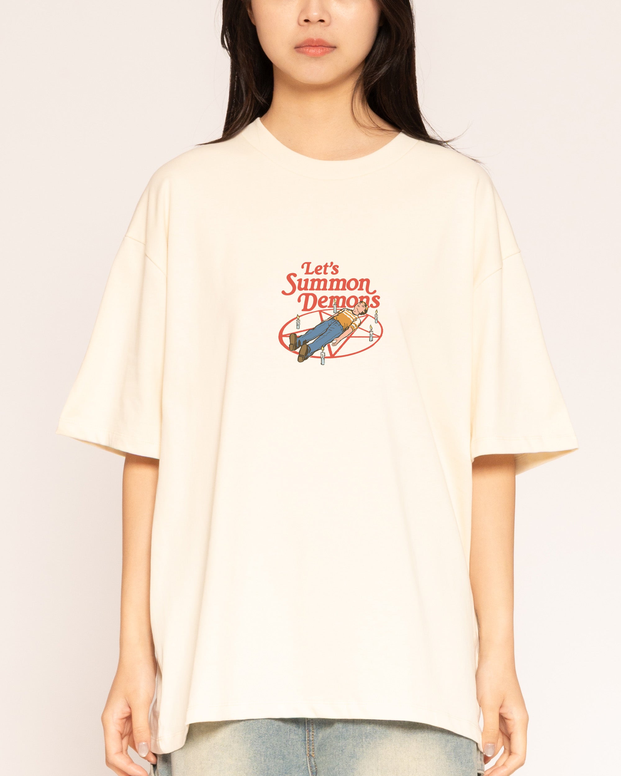 Let's Summon Demons Front and Back T-Shirt | Designed by Steven Rhodes