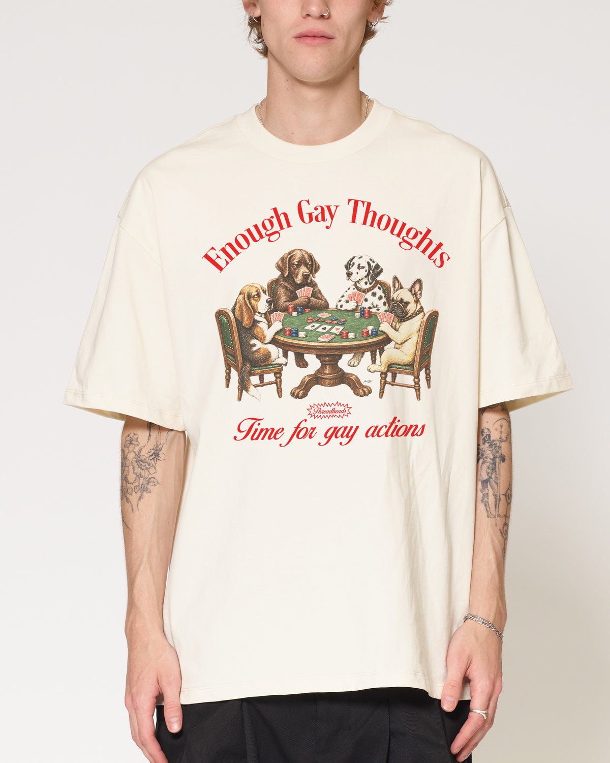 Enough Gay Thoughts Natural Oversized Tee