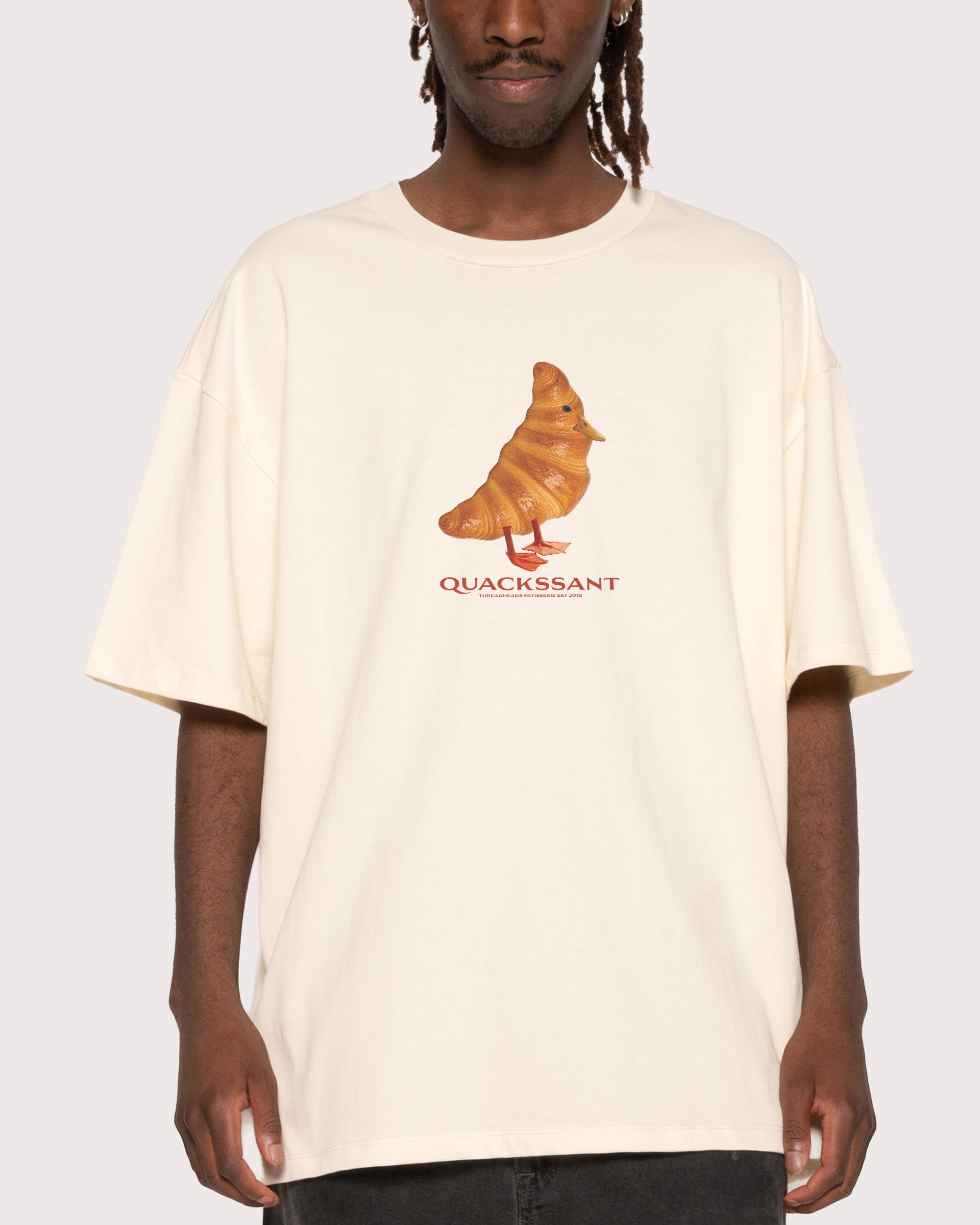 Quackssant Natural Oversized Tee