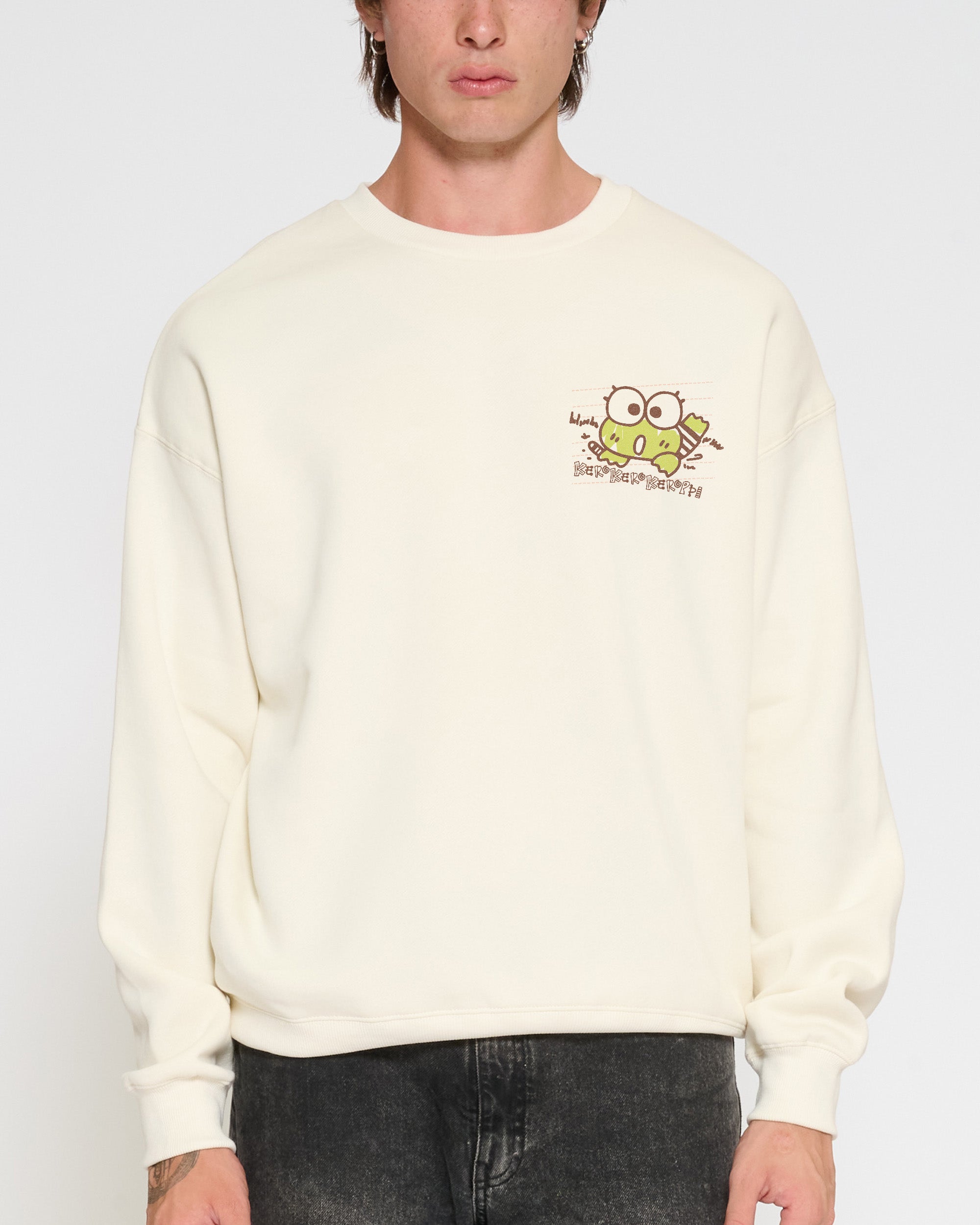 Keroppi Scribble Sweatshirt Official Hello Kitty and Friends collab Threadheads