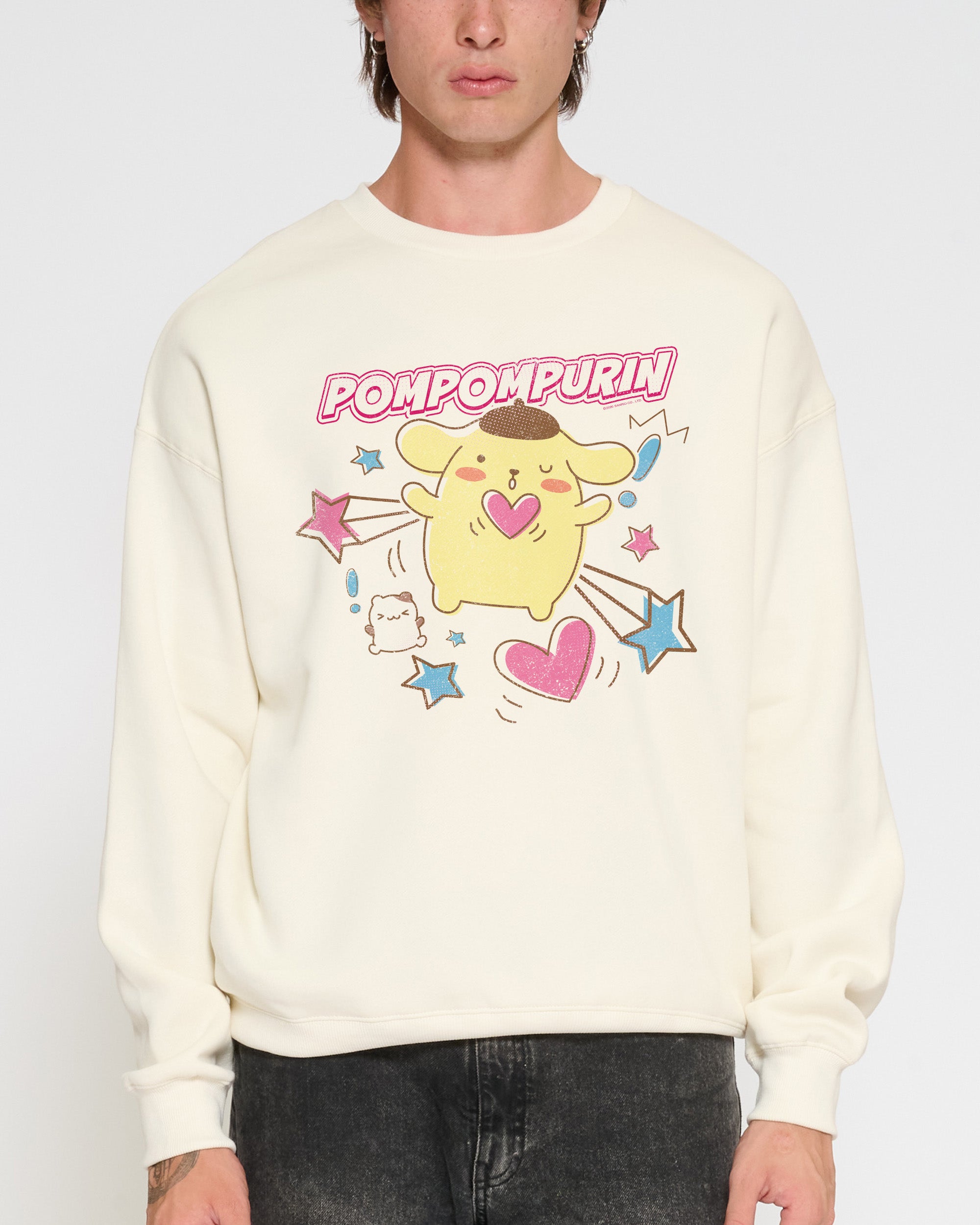 Pompompurin Hearts Sweatshirt Official Hello Kitty and Friends collab Threadheads