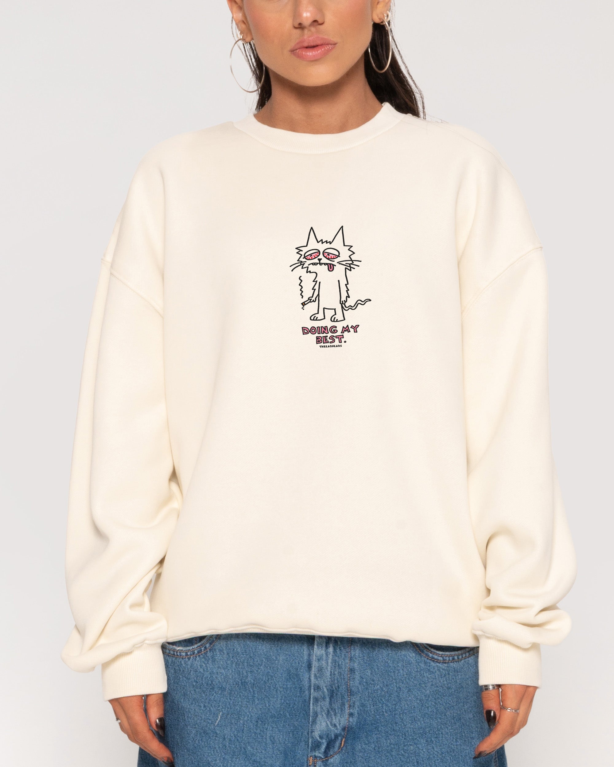Doing My Best Natural Sweatshirt