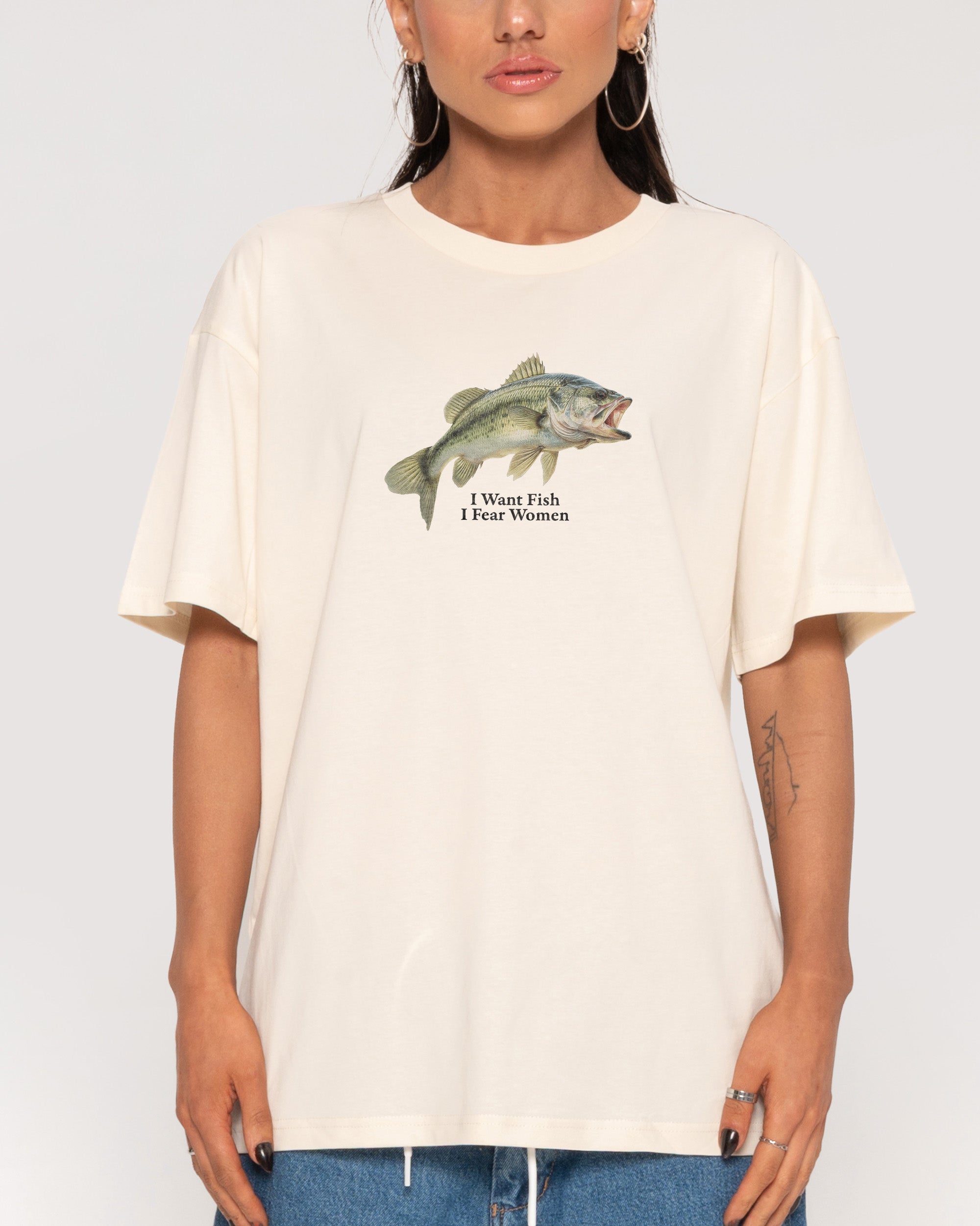 I Want Fish,I Fear Women Natural T-Shirt